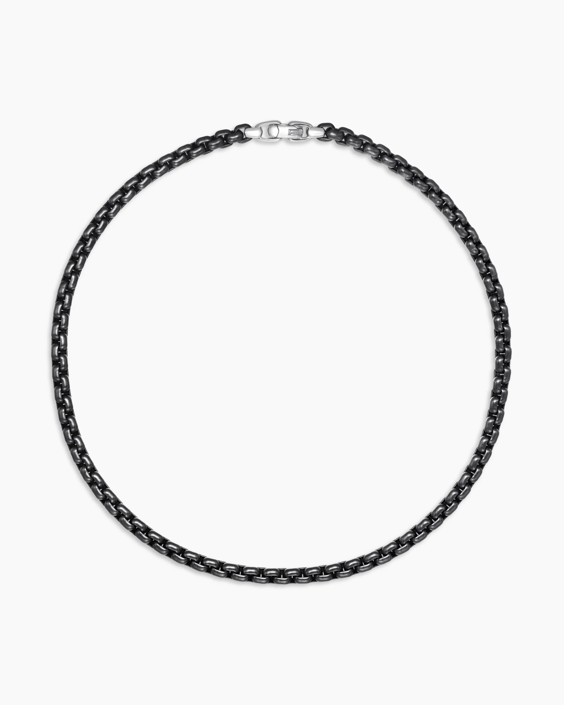 Box Chain Necklace with Stainless Steel and Sterling Silver, 7.3mm 5 Box Chain Necklace with Stainless Steel and Sterling Silver, 7.3mm