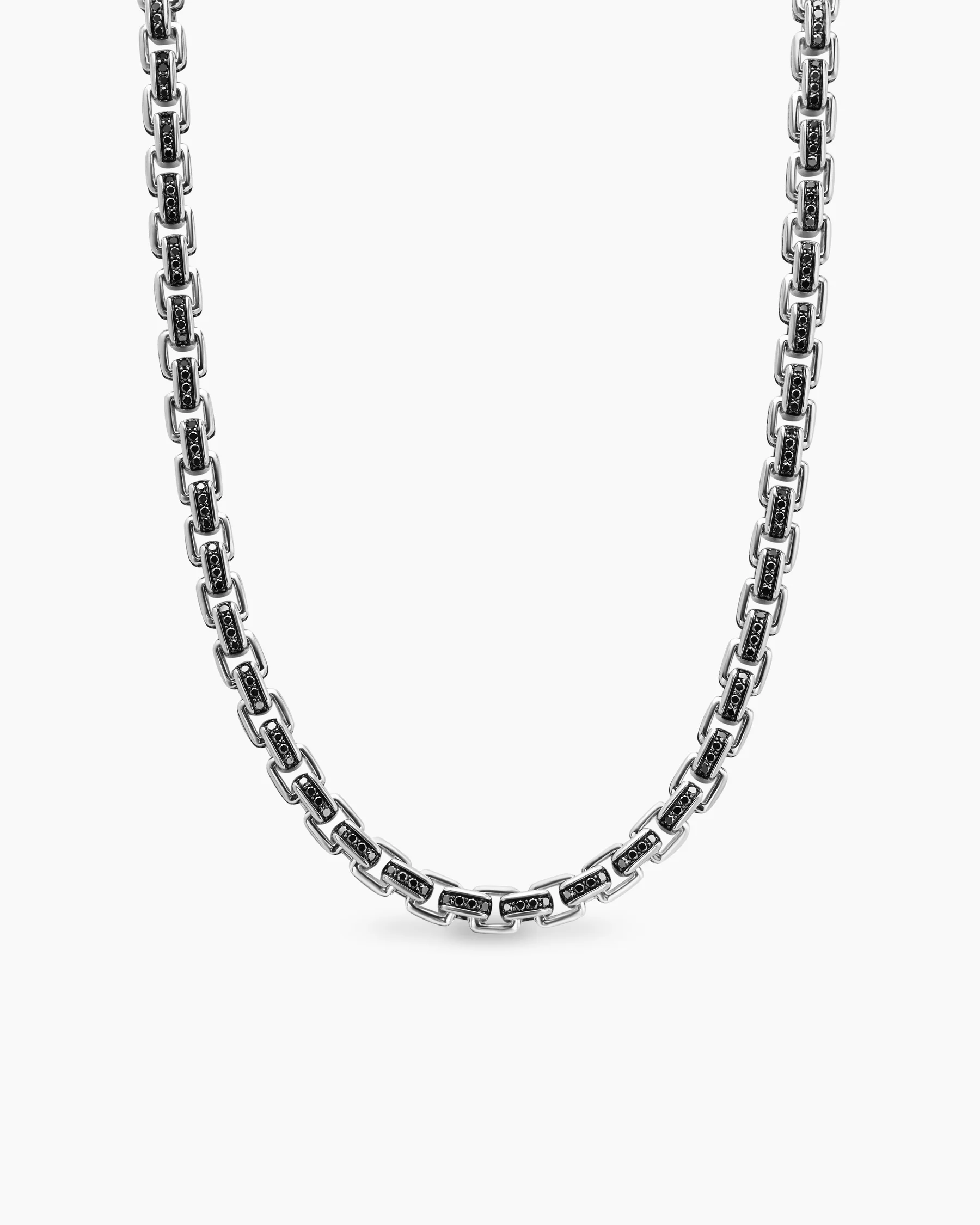 Box Chain Necklace with Stainless Steel and Sterling Silver, 7.3mm 8 Box Chain Necklace with Stainless Steel and Sterling Silver, 7.3mm