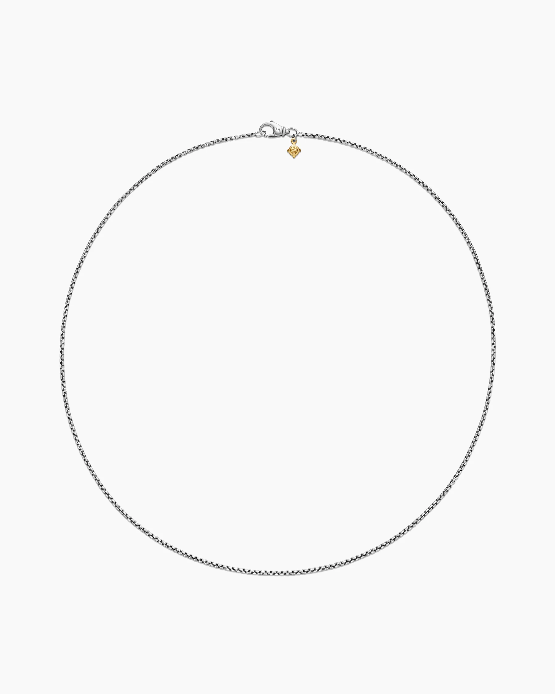 Box Chain Necklace in Sterling Silver with 14K Yellow Gold Accent, 1.7mm 9 Box Chain Necklace in Sterling Silver with 14K Yellow Gold Accent, 1.7mm