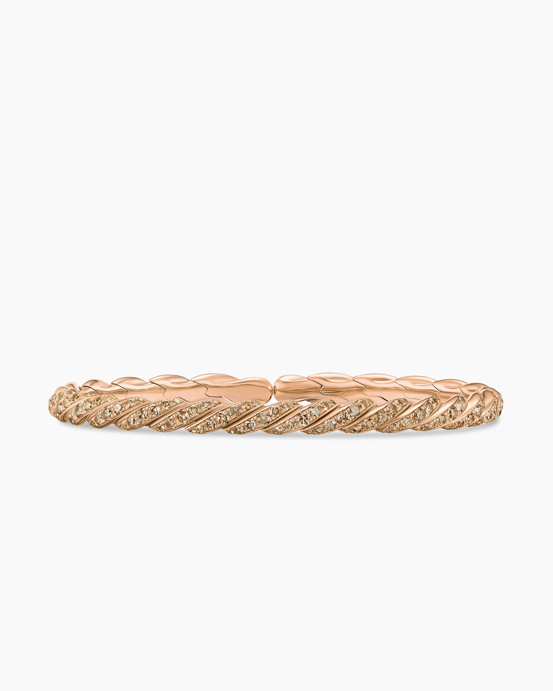 Sculpted Cable Flex® Bracelet in 18K White Gold with Black Rhodium and Black Diamonds, 5mm