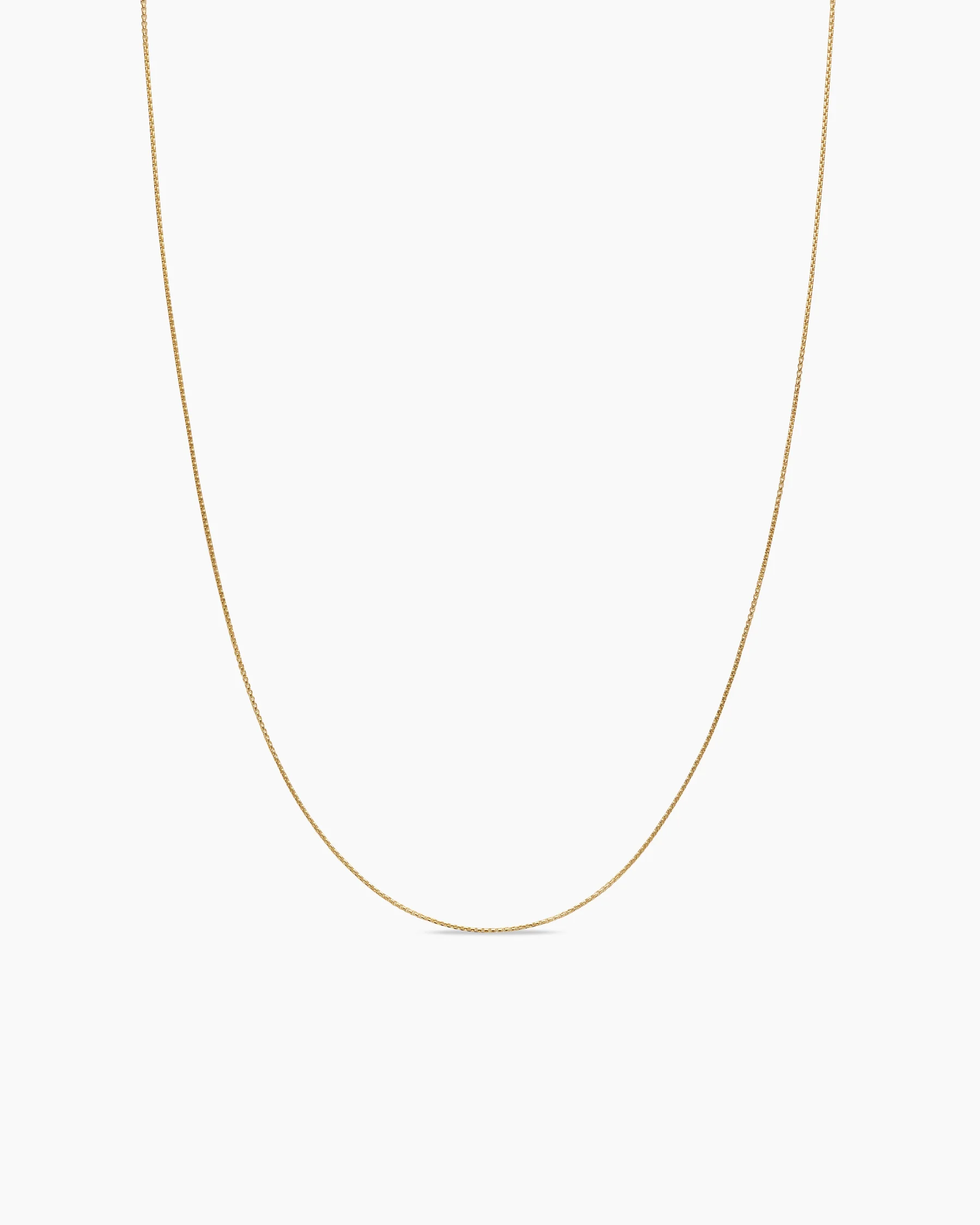 Box Chain Necklace in 18K Yellow Gold, 1mm 22 Box Chain Necklace in 18K Yellow Gold, 1mm