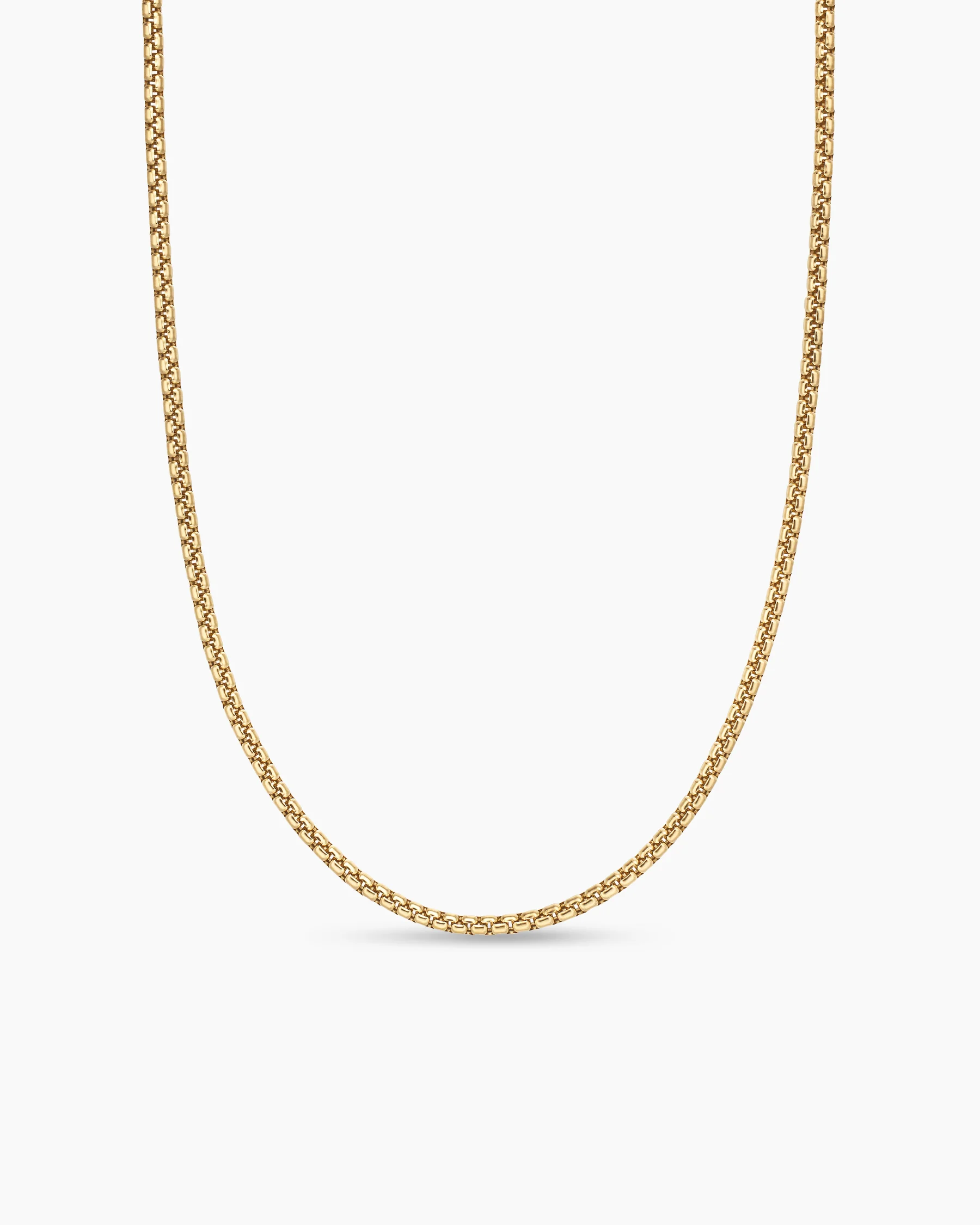 Box Chain Necklace in 18K Rose Gold, 2.7mm