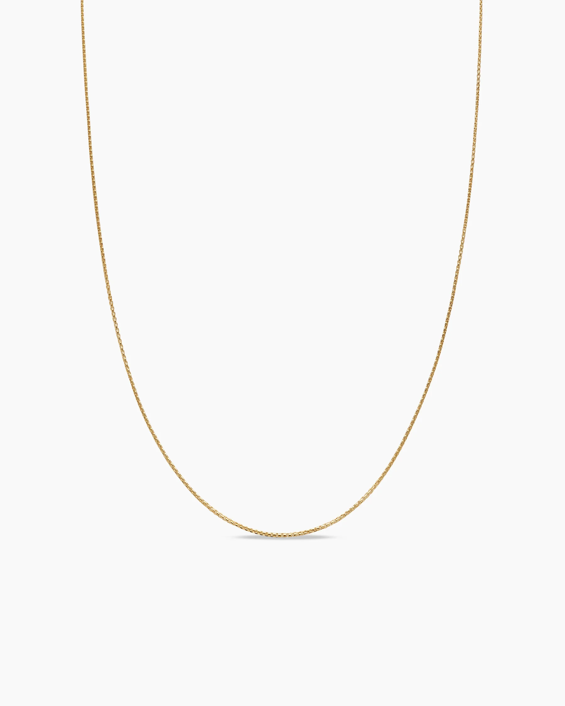 Box Chain Necklace in 18K Yellow Gold, 1.25mm