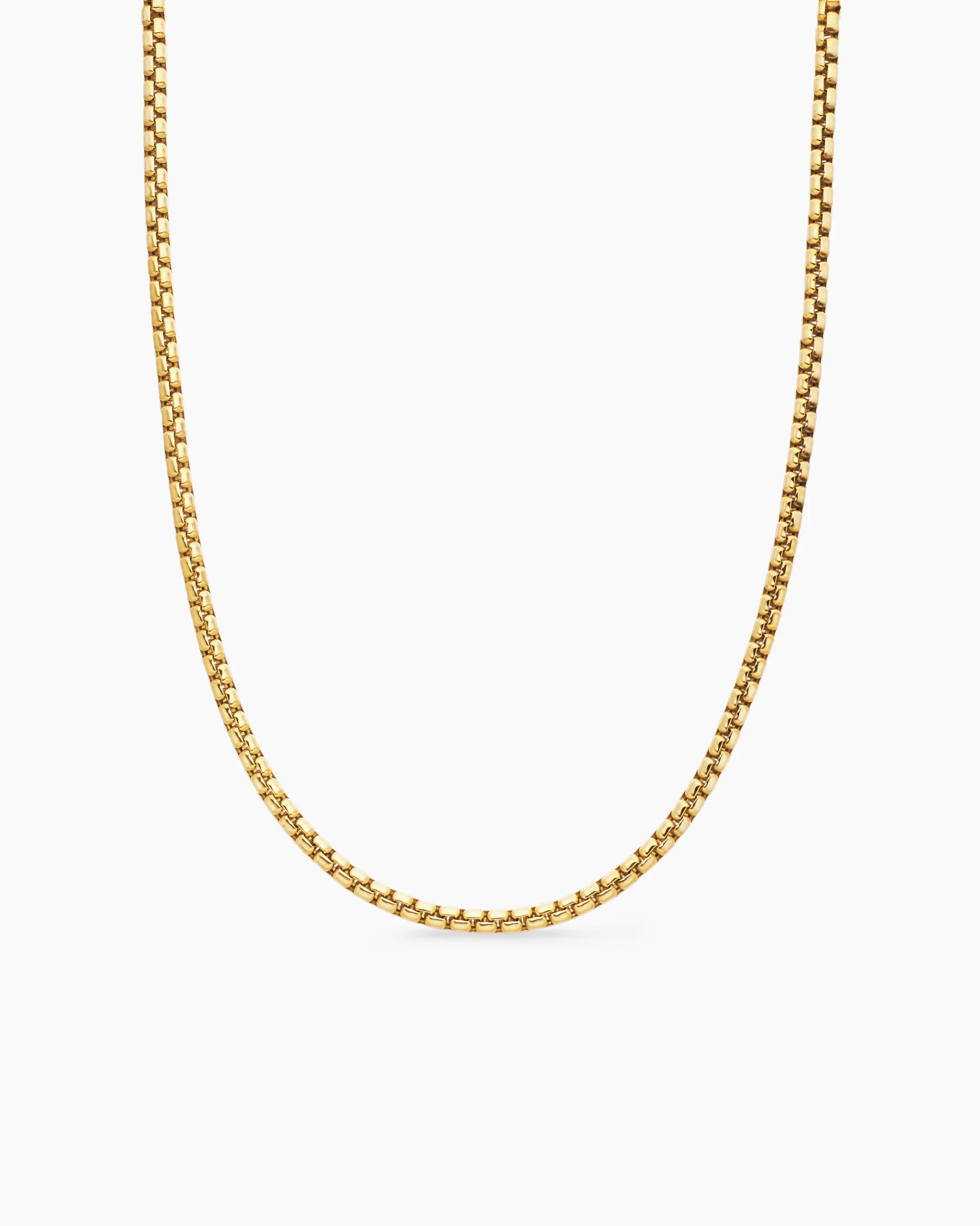 Box Chain Necklace in 18K Rose Gold, 3.4mm