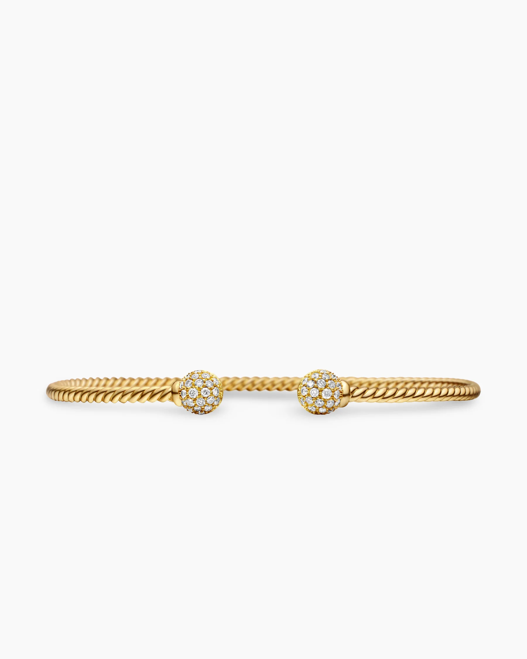 Solari Cablespira® Flex Bracelet in 18K Yellow Gold with Diamonds, 2.3mm