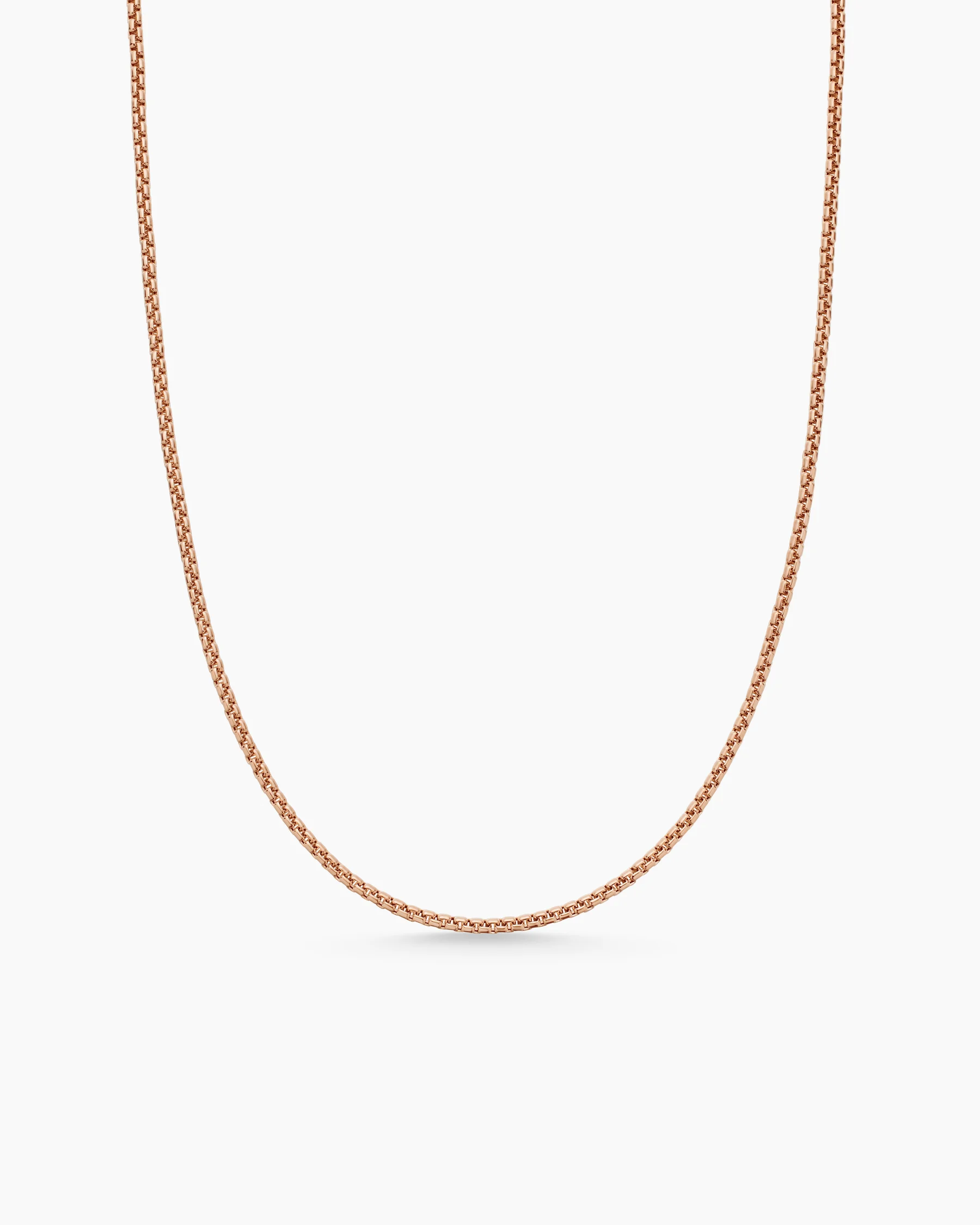 Box Chain Necklace in 18K Yellow Gold, 1.7mm