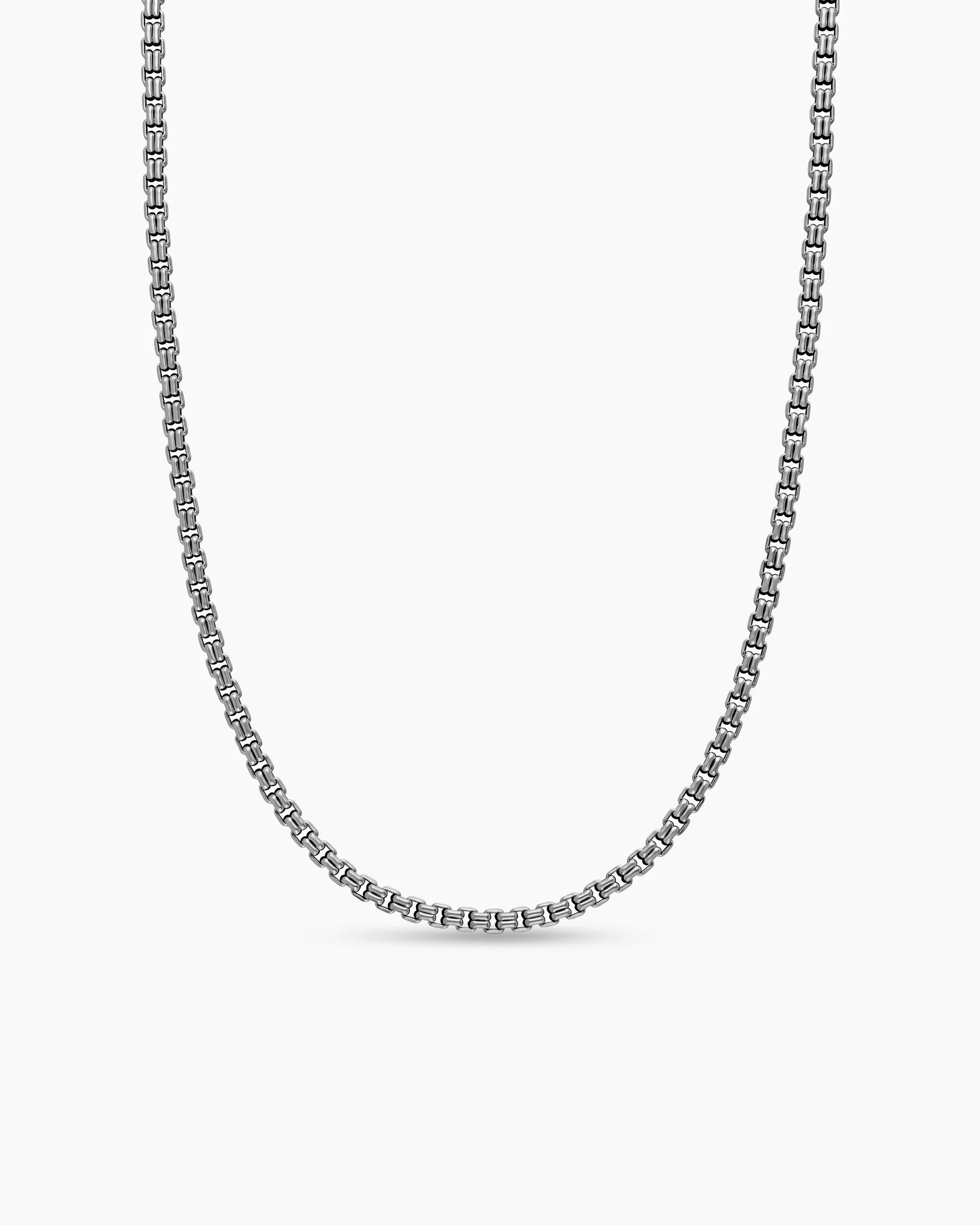Double Box Chain Necklace in Sterling Silver, 2.6mm