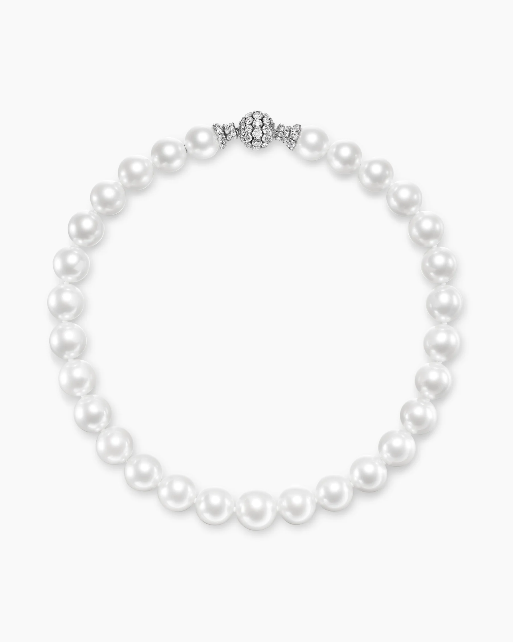 DY Lumina South Sea White Pearl Necklace in White Gold with Diamonds
