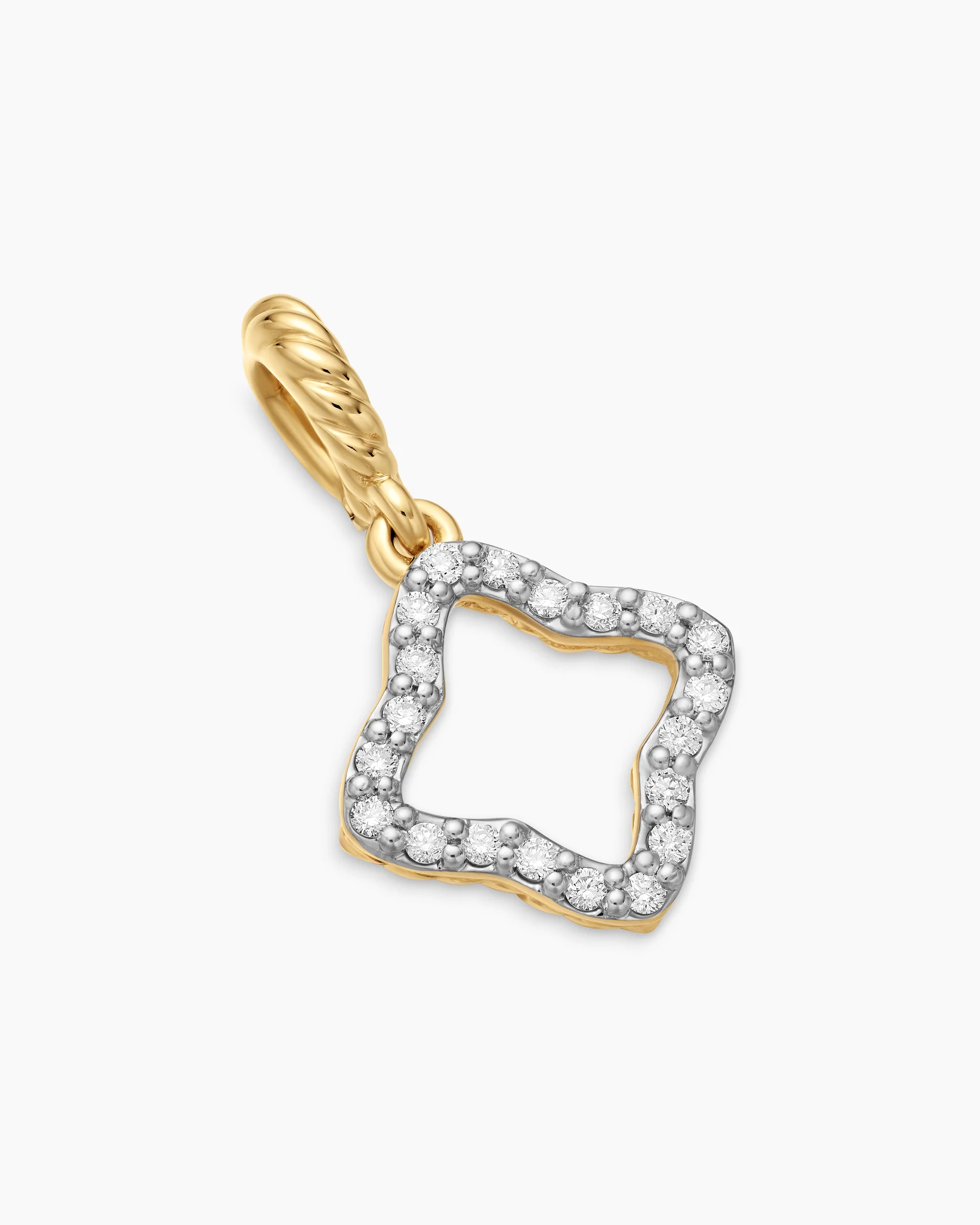 Quatrefoil Amulet in 18K Yellow Gold with Diamonds, 11mm 3 Quatrefoil Amulet in 18K Yellow Gold with Diamonds, 11mm
