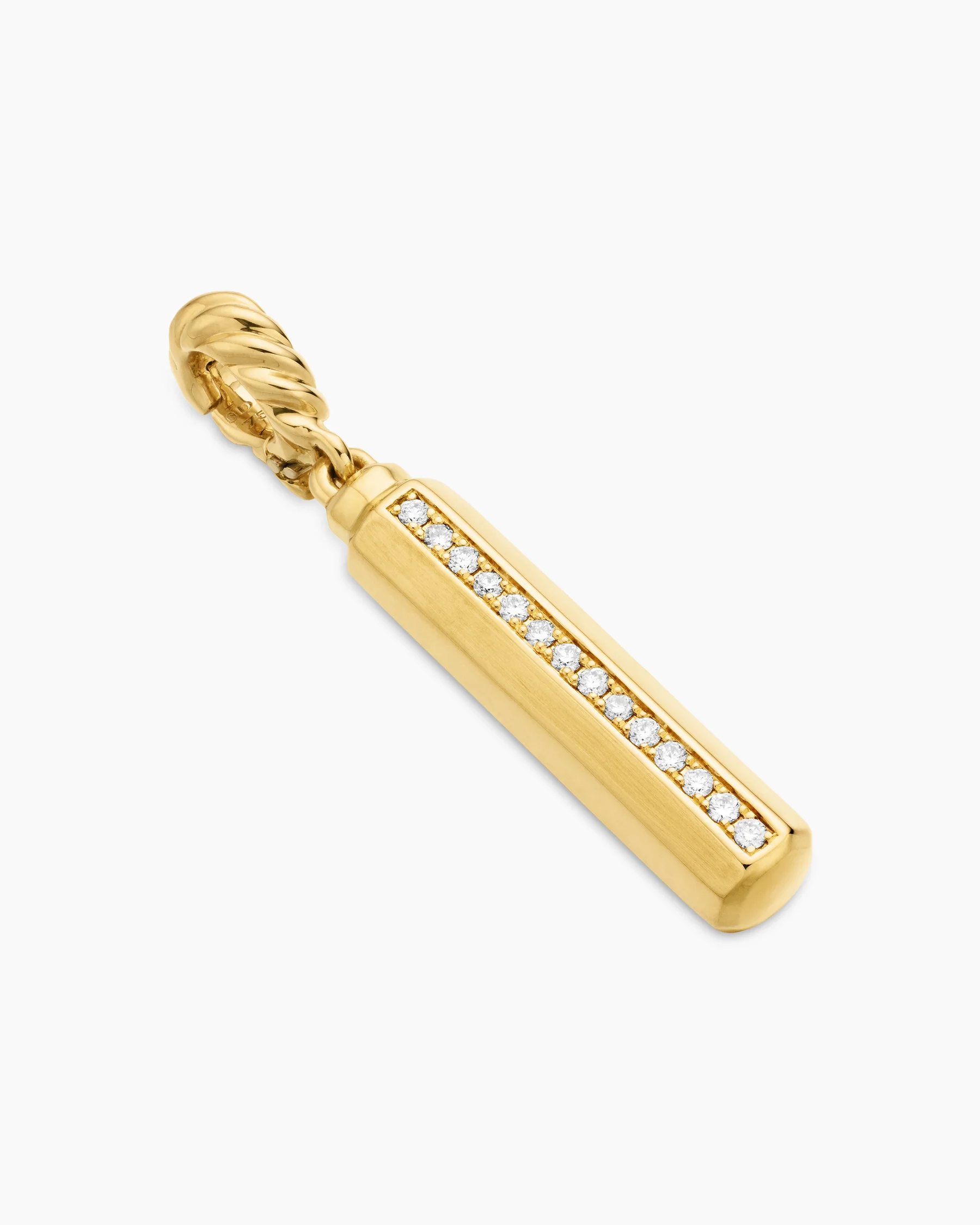 Barrel Amulet in 18K Yellow Gold with Diamonds, 20mm 3 Barrel Amulet in 18K Yellow Gold with Diamonds, 20mm