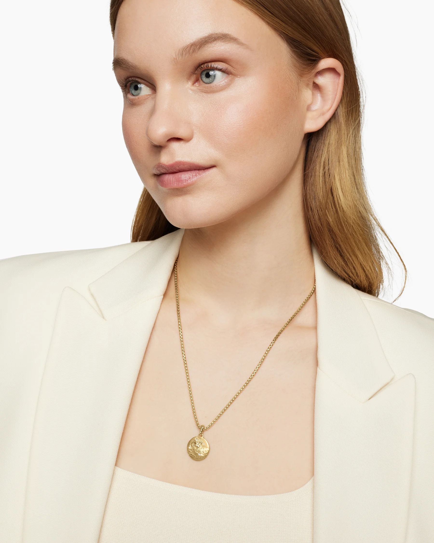 Aries Amulet in Sterling Silver with 18K Yellow Gold and Diamonds, 19mm 7 Aries Amulet in Sterling Silver with 18K Yellow Gold and Diamonds, 19mm