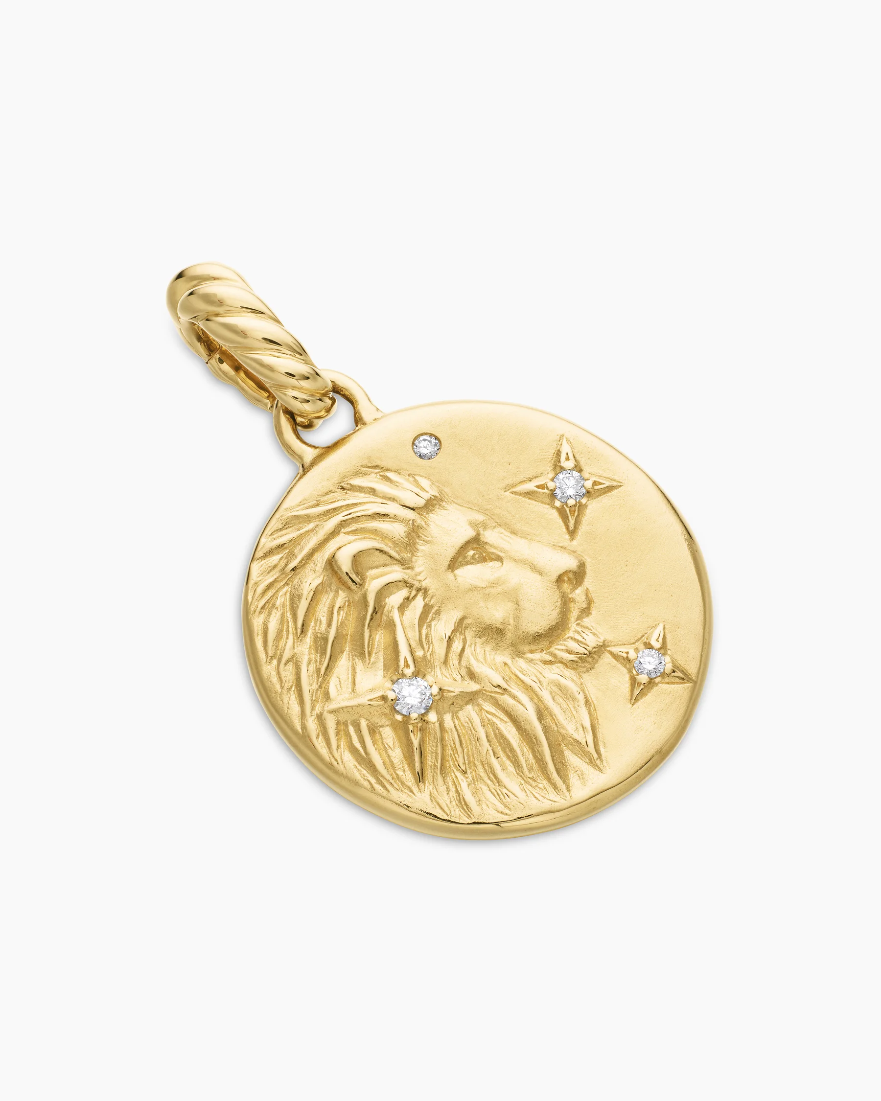 Leo Amulet in 18K Yellow Gold with Diamonds, 19mm 3 Leo Amulet in 18K Yellow Gold with Diamonds, 19mm