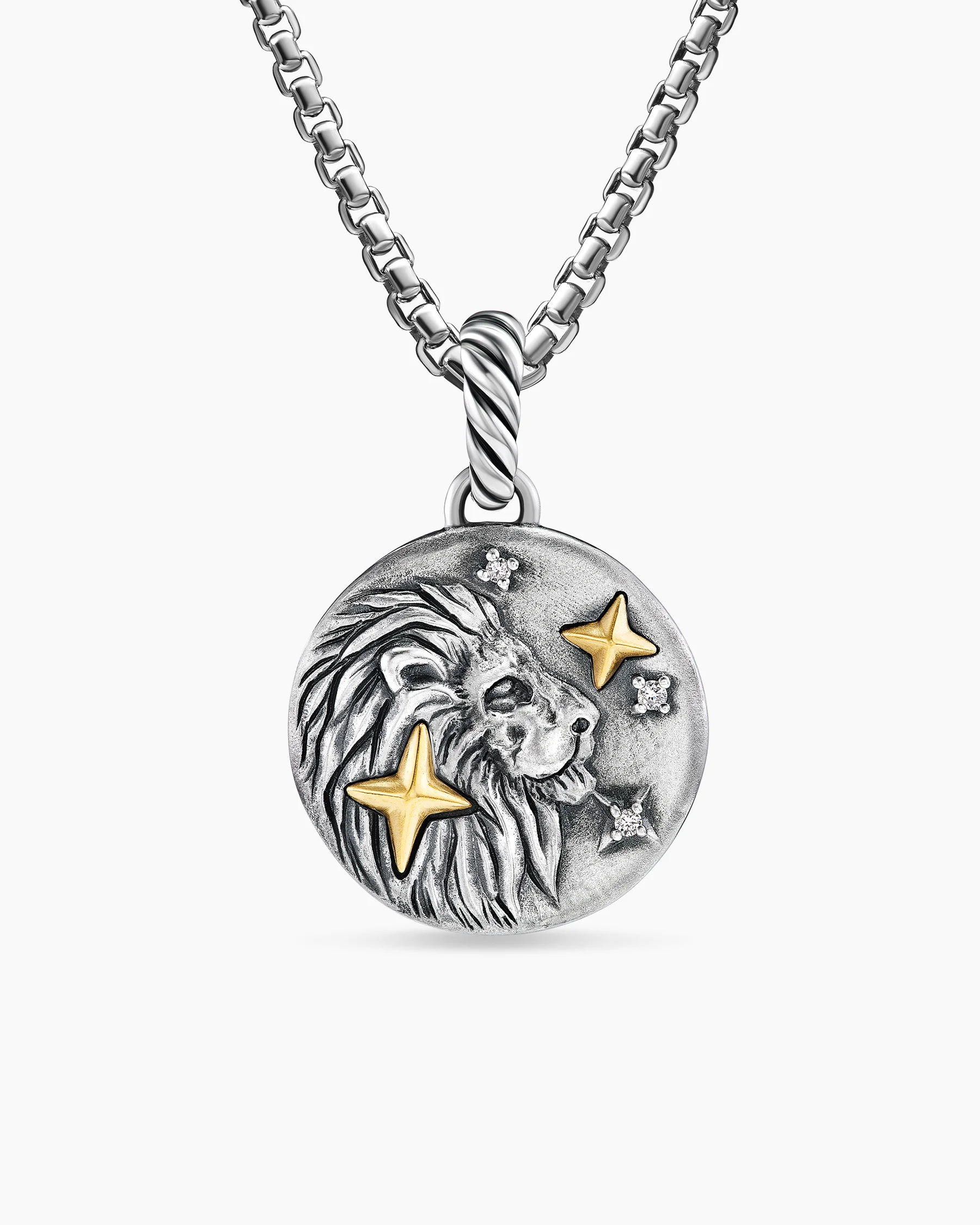 Leo Amulet in 18K Yellow Gold with Diamonds, 19mm 8 Leo Amulet in 18K Yellow Gold with Diamonds, 19mm