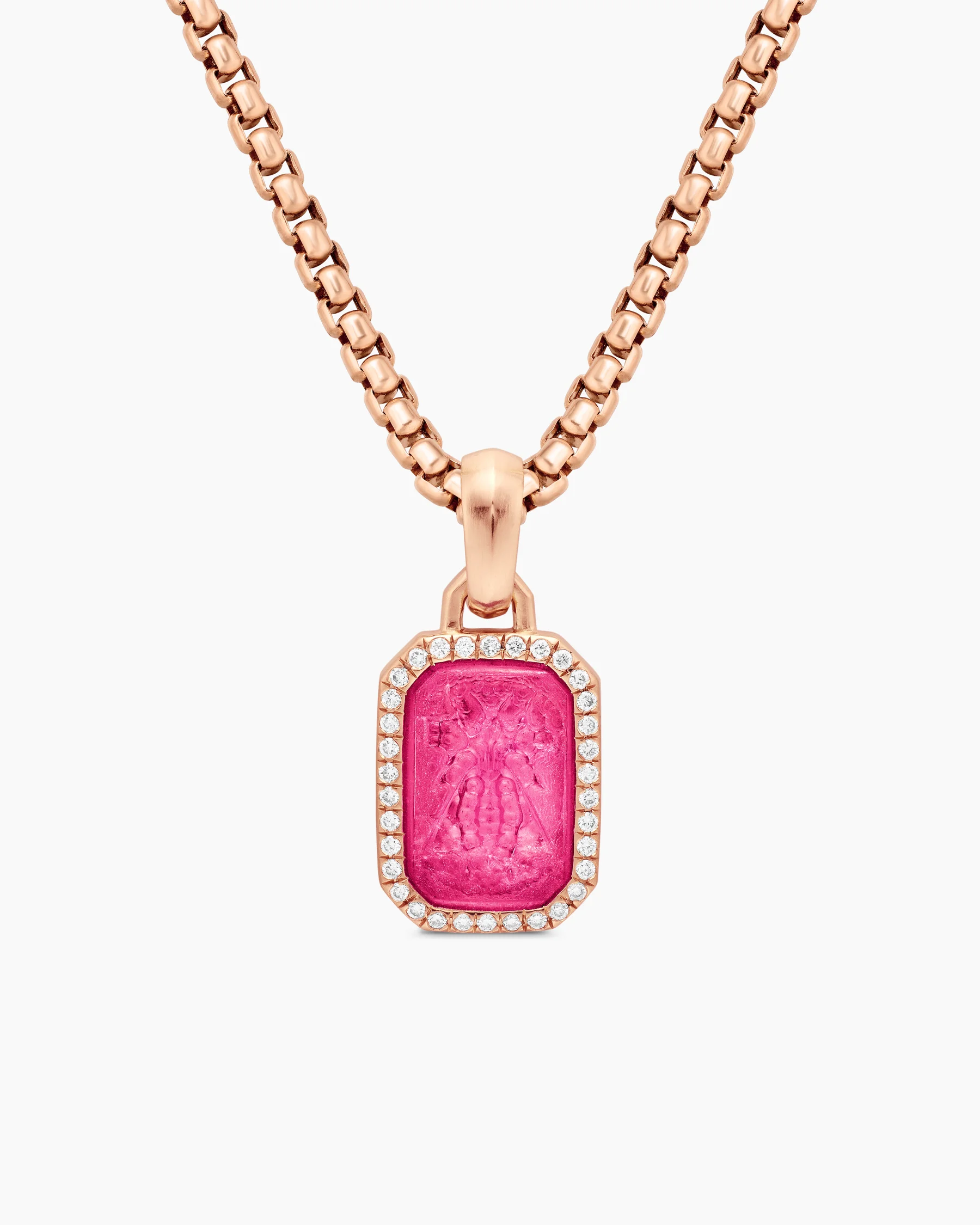 Petrvs® Bee Amulet in 18K Rose Gold with Rubellite and Diamonds, 15mm 15 Petrvs® Bee Amulet in 18K Rose Gold with Rubellite and Diamonds, 15mm