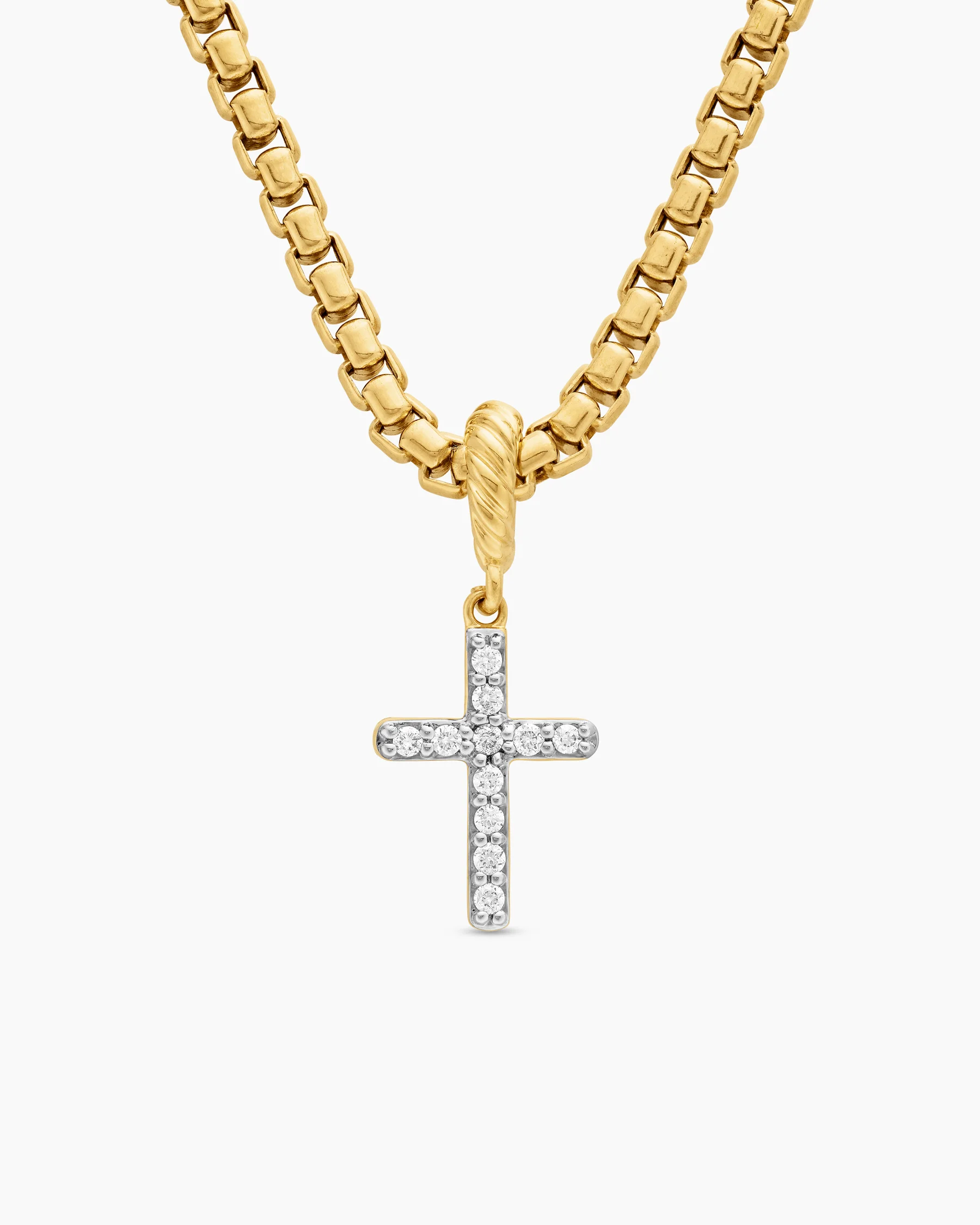 Cable Collectibles® Cross Amulet in 18K Yellow Gold with Diamonds, 11.4mm 1 Cable Collectibles® Cross Amulet in 18K Yellow Gold with Diamonds, 11.4mm
