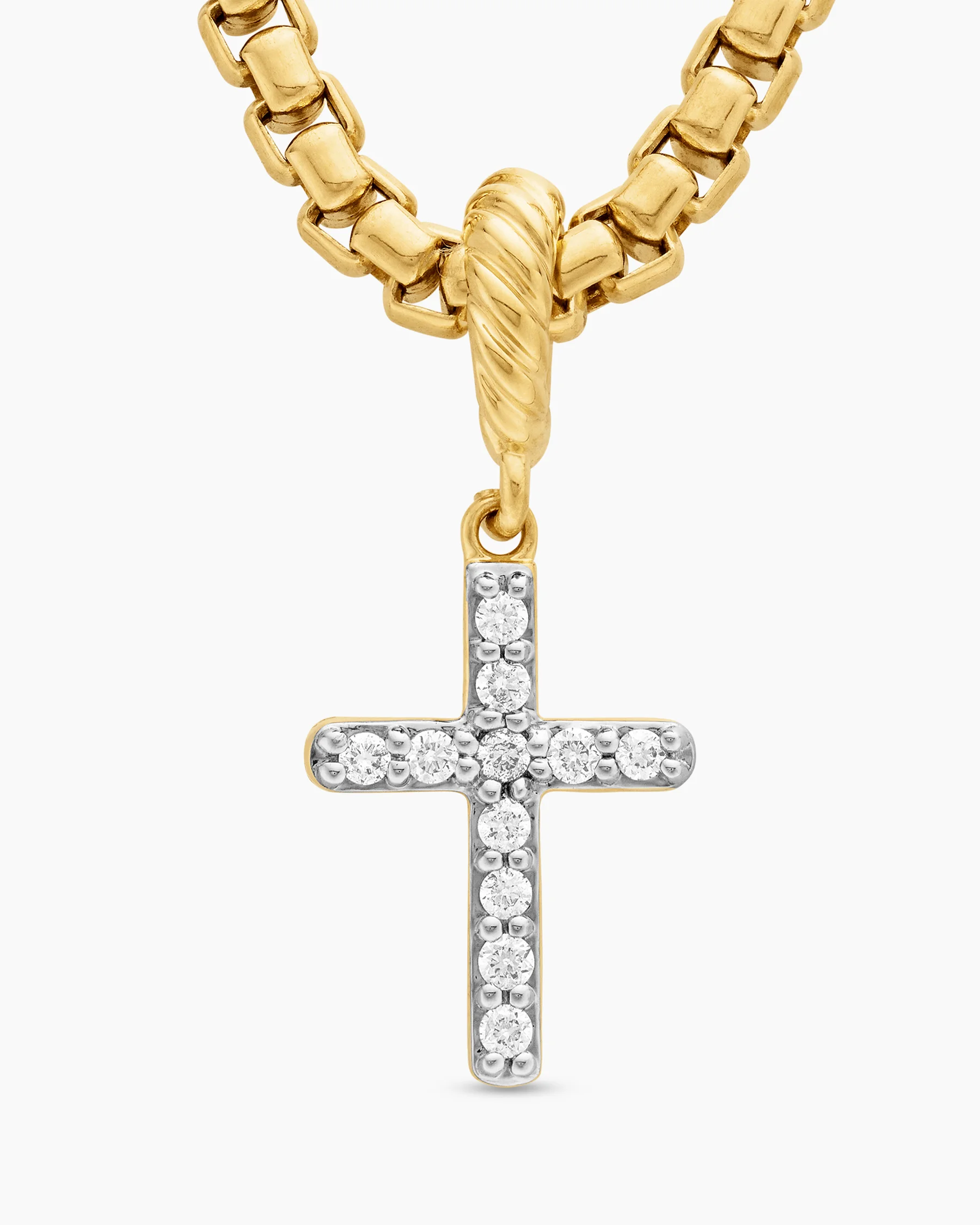 Cable Collectibles® Cross Amulet in 18K Yellow Gold with Diamonds, 11.4mm 5 Cable Collectibles® Cross Amulet in 18K Yellow Gold with Diamonds, 11.4mm