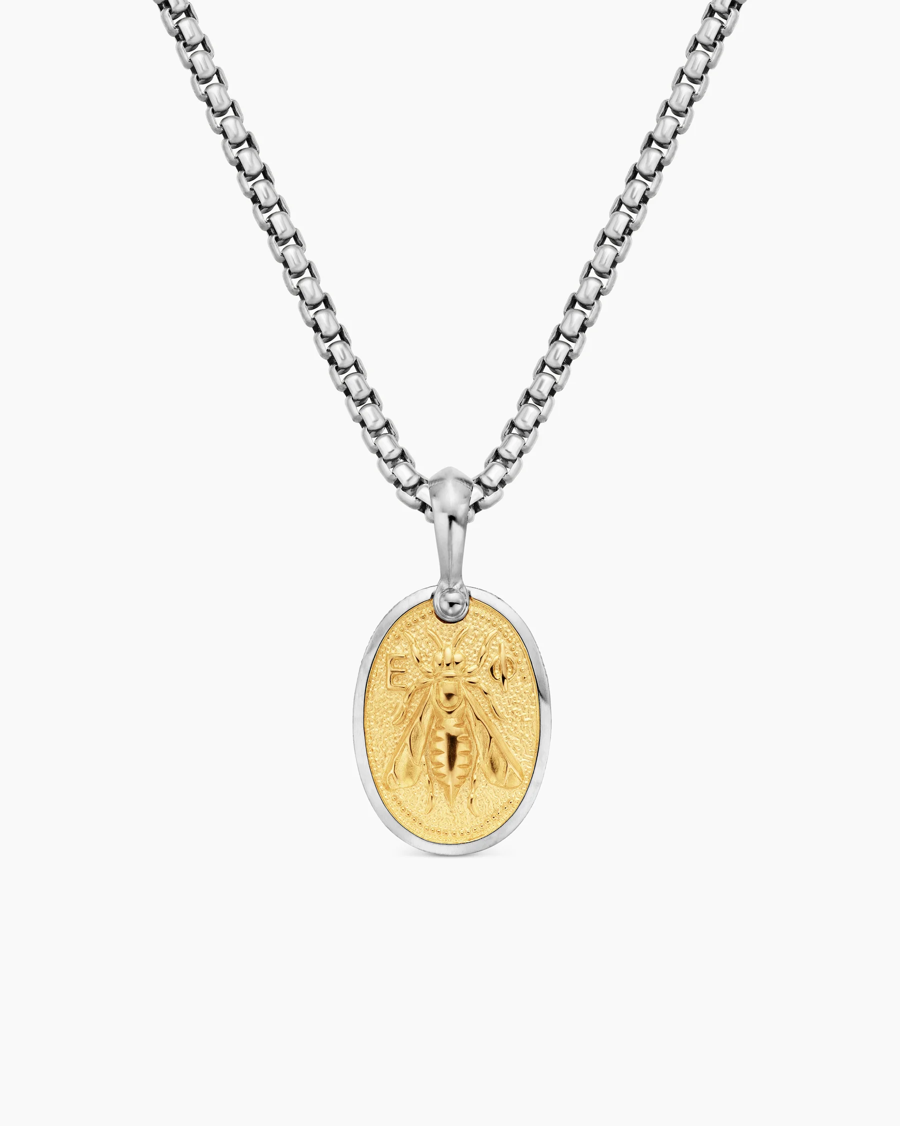Petrvs® Bee Amulet in Sterling Silver with 18K Yellow Gold, 17.8mm