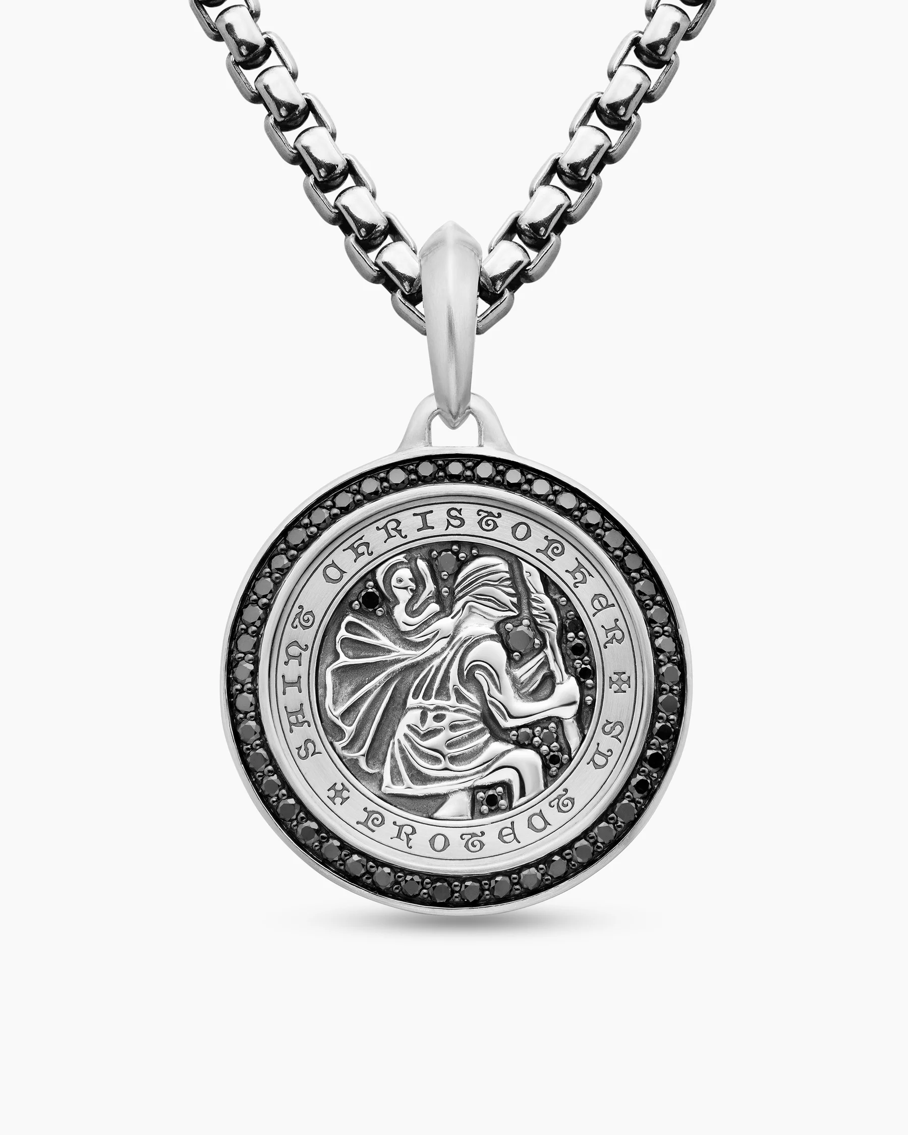 St. Christopher Amulet in 18K Yellow Gold with Diamonds, 28.5mm