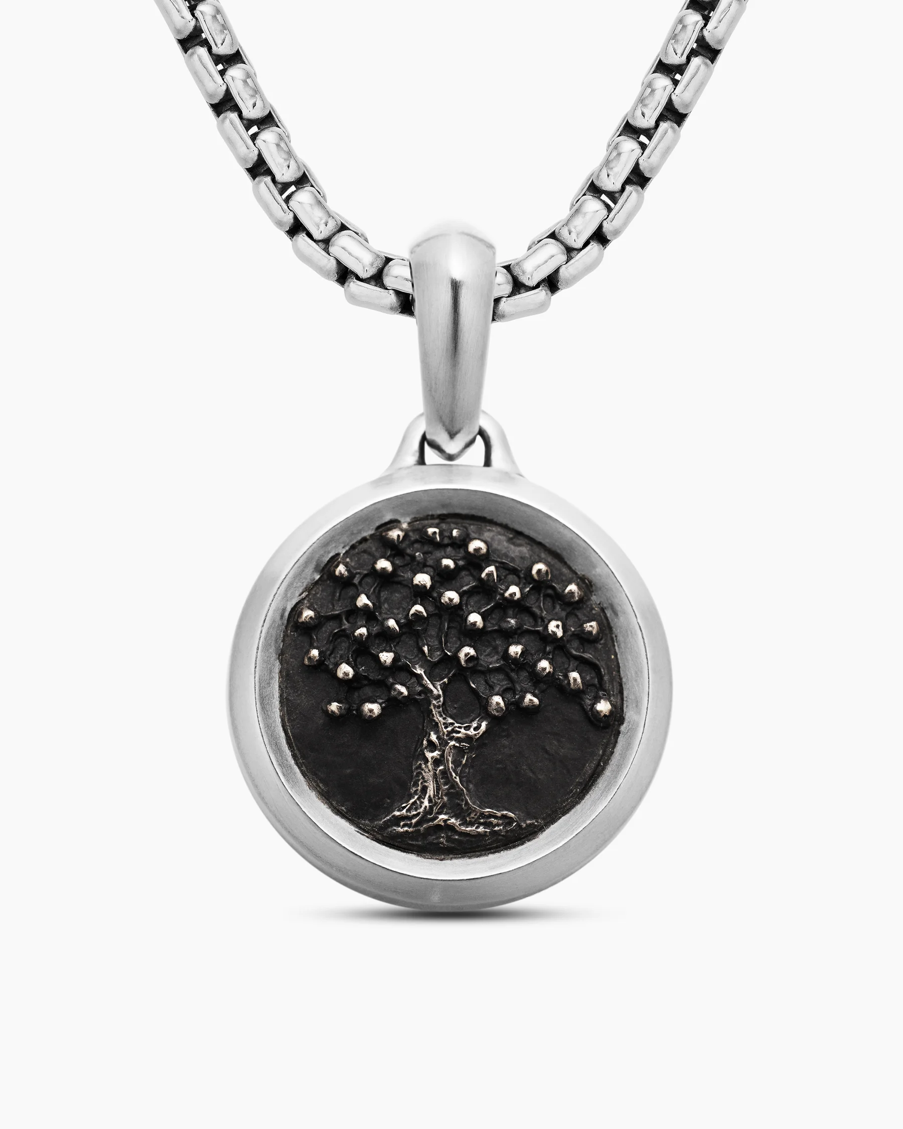 Tree of Life Amulet in Sterling Silver with Bronze, 22.8mm