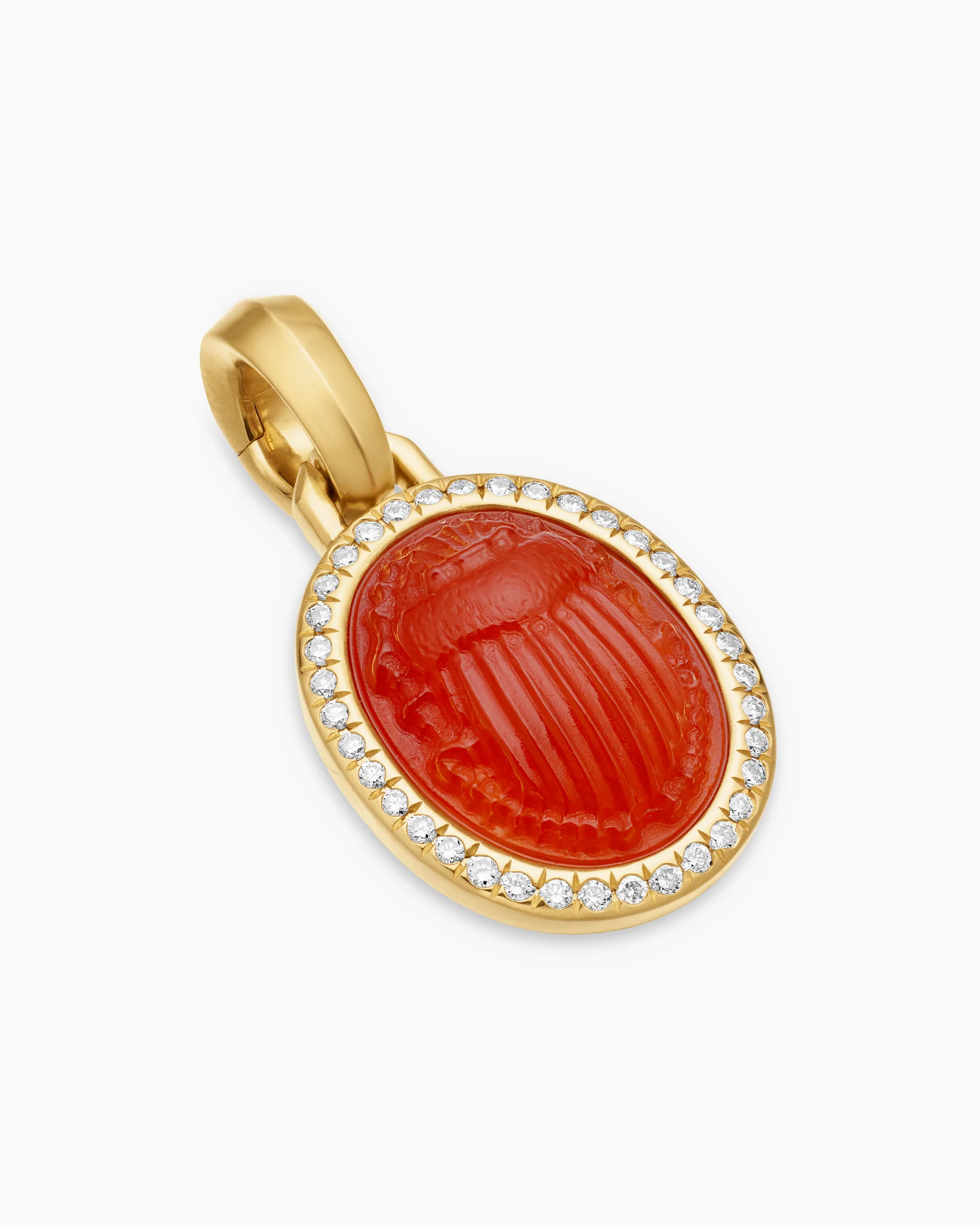 Petrvs® Scarab Amulet in 18K Yellow Gold with Carnelian and Diamonds, 16.3mm 10 Petrvs® Scarab Amulet in 18K Yellow Gold with Carnelian and Diamonds, 16.3mm