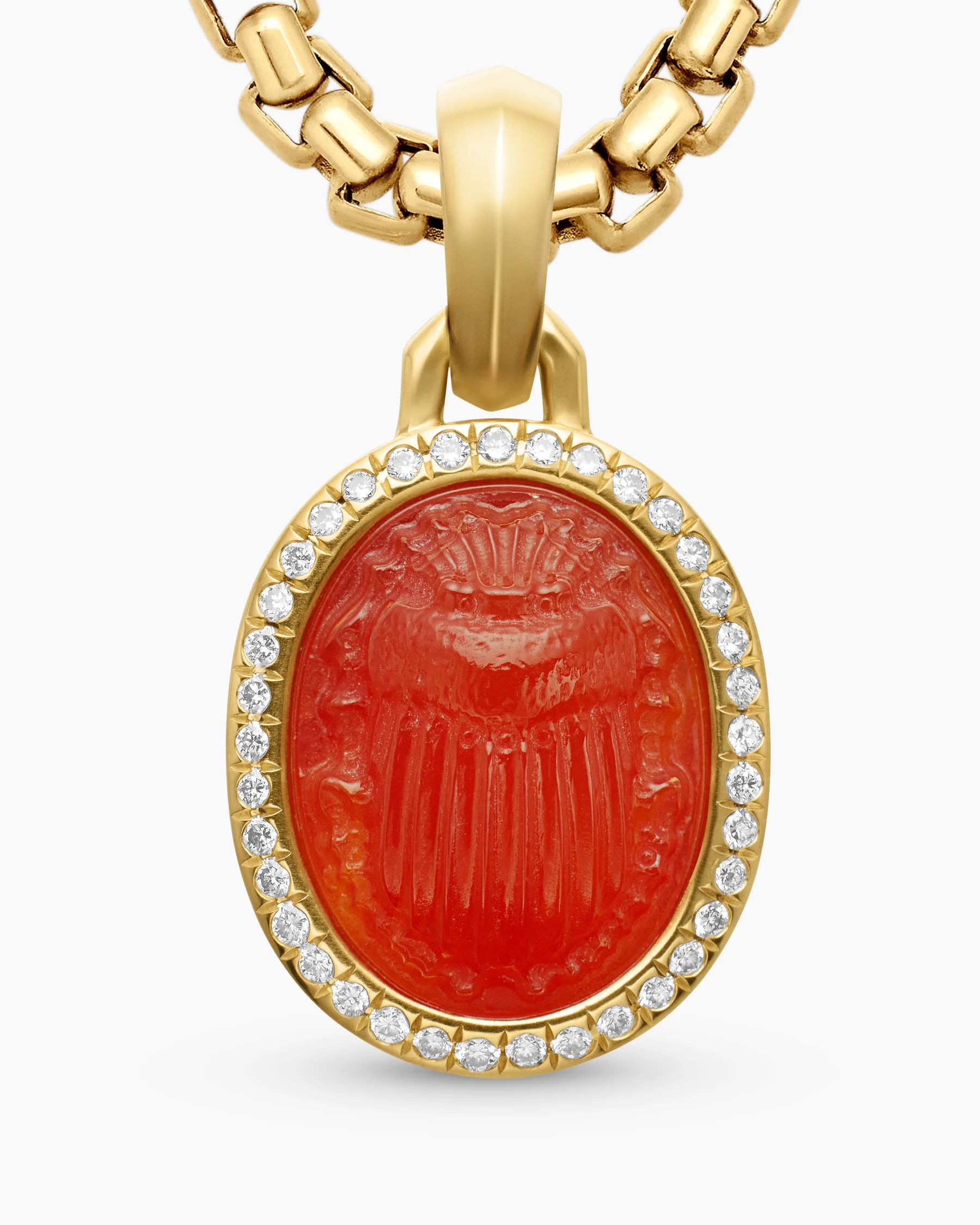Petrvs® Scarab Amulet in 18K Yellow Gold with Carnelian and Diamonds, 16.3mm 12 Petrvs® Scarab Amulet in 18K Yellow Gold with Carnelian and Diamonds, 16.3mm