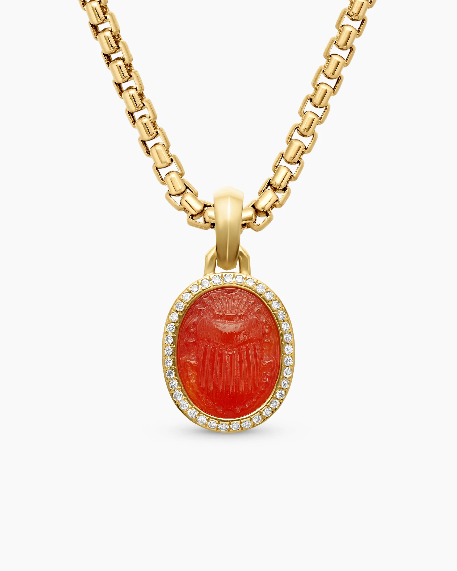 Petrvs® Scarab Amulet in 18K Yellow Gold with Carnelian and Diamonds, 16.3mm 8 Petrvs® Scarab Amulet in 18K Yellow Gold with Carnelian and Diamonds, 16.3mm