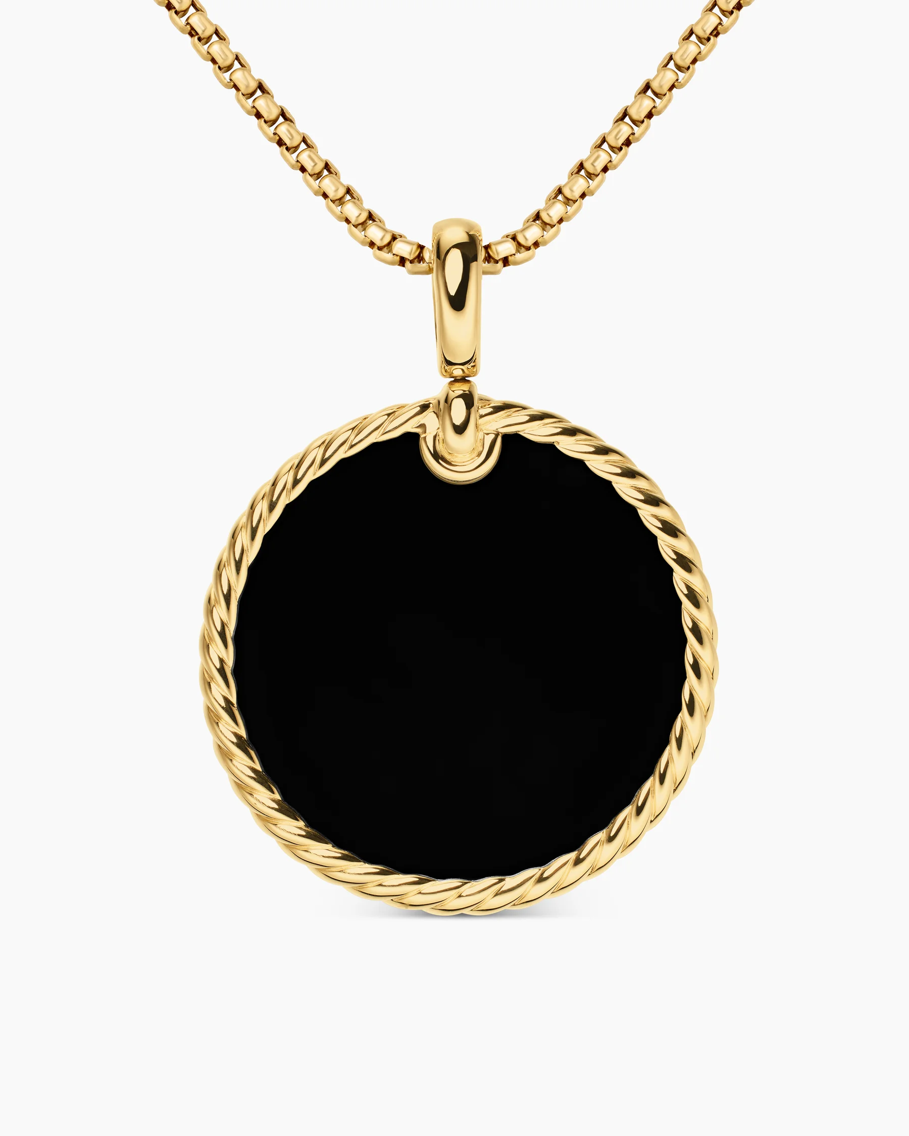 DY Elements® Disc Pendant in 18K Yellow Gold with Lapis, 32mm
