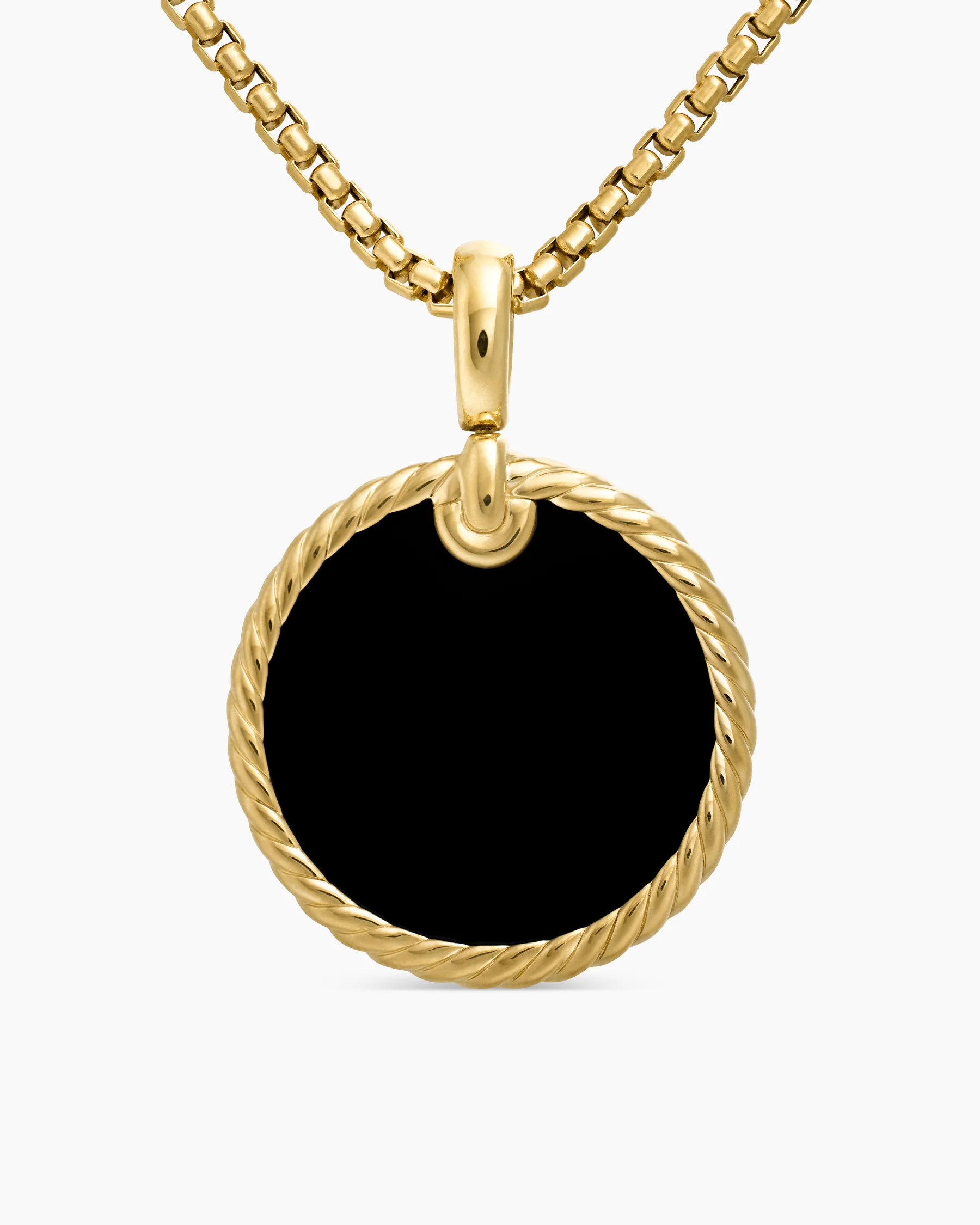 DY Elements® Disc Pendant in 18K Yellow Gold with Lapis, 24mm