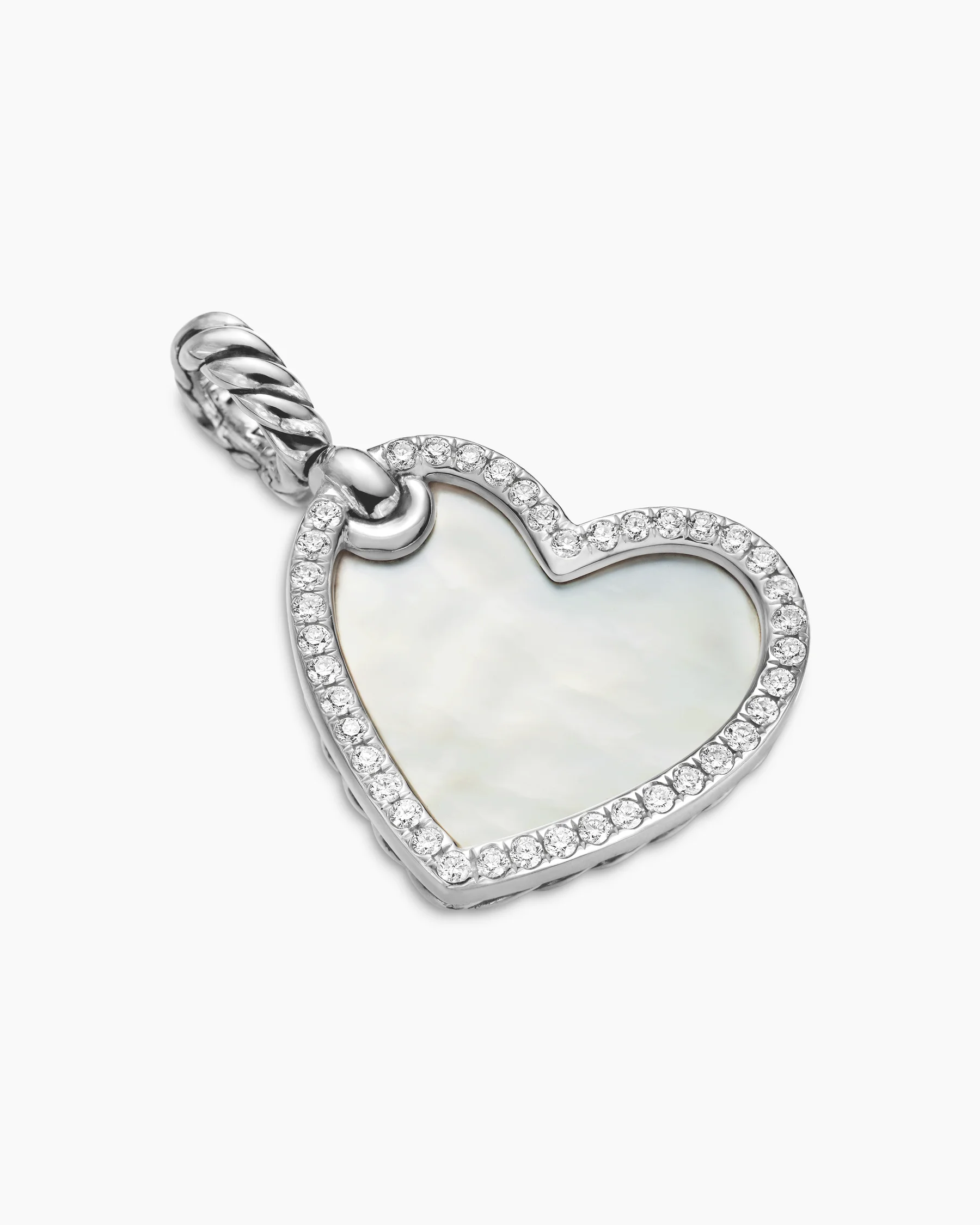 DY Elements® Heart Amulet in 18K Yellow Gold with Pink Opal and Diamonds, 18.7mm