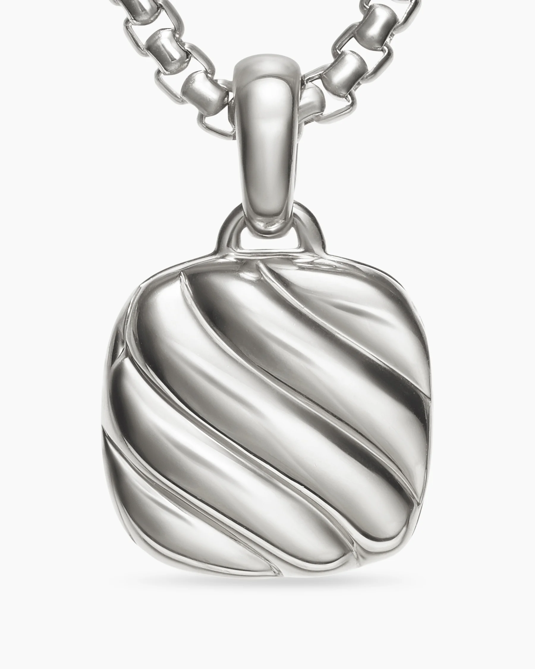 Sculpted Cable Square Locket in Sterling Silver, 14.5mm 5 Sculpted Cable Square Locket in Sterling Silver, 14.5mm