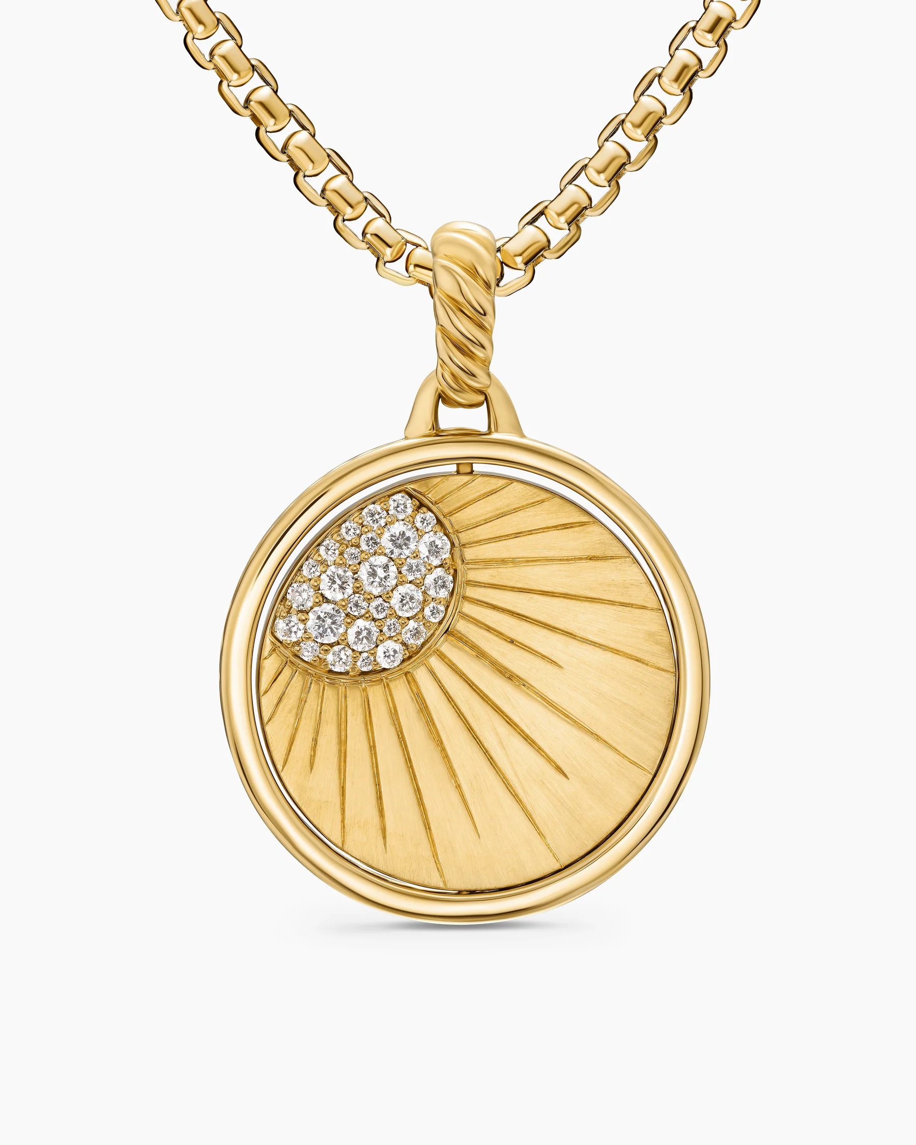 Sun and Moon Duality Pendant in 18K Yellow Gold with Navy Enamel and Diamonds, 22.3mm 25 Sun and Moon Duality Pendant in 18K Yellow Gold with Navy Enamel and Diamonds, 22.3mm