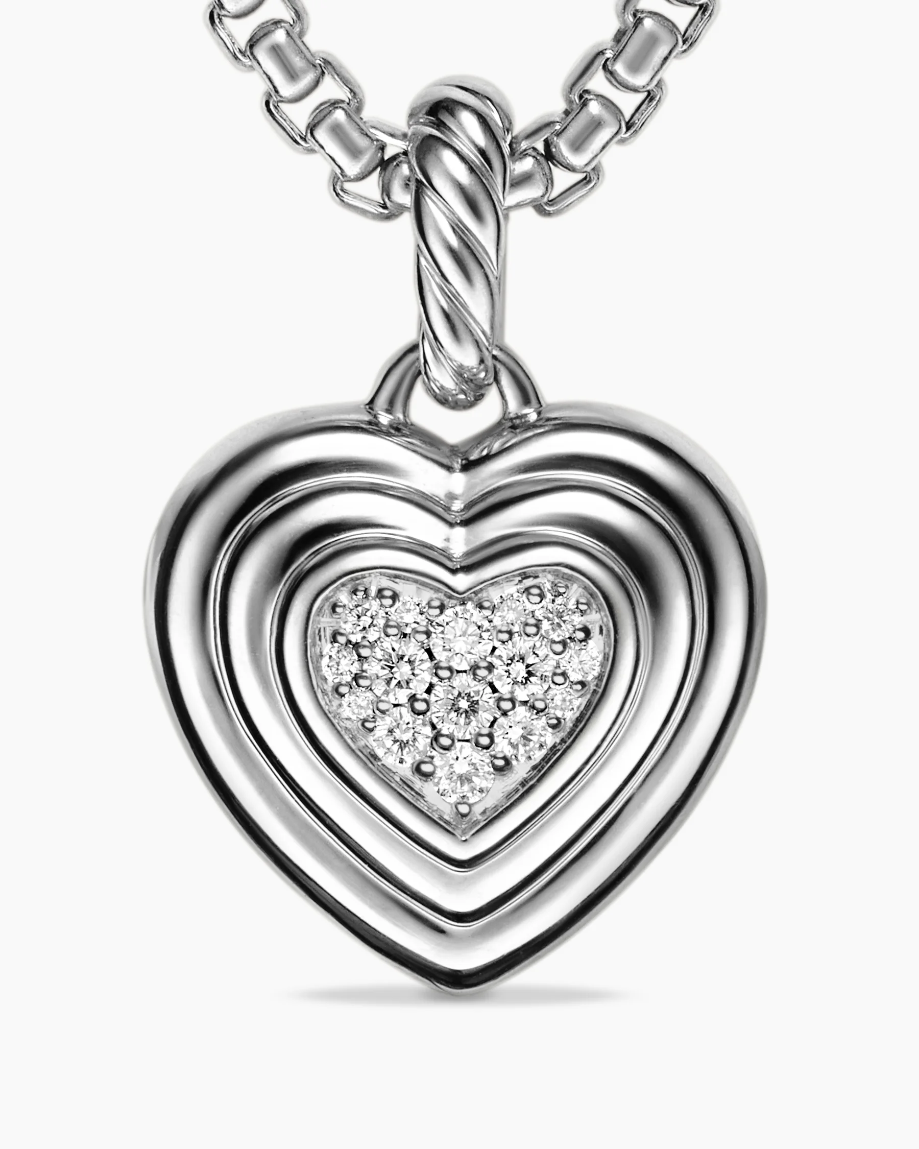 Puffy Heart Amulet in 18K Yellow Gold with Diamonds, 17mm 11 Puffy Heart Amulet in 18K Yellow Gold with Diamonds, 17mm
