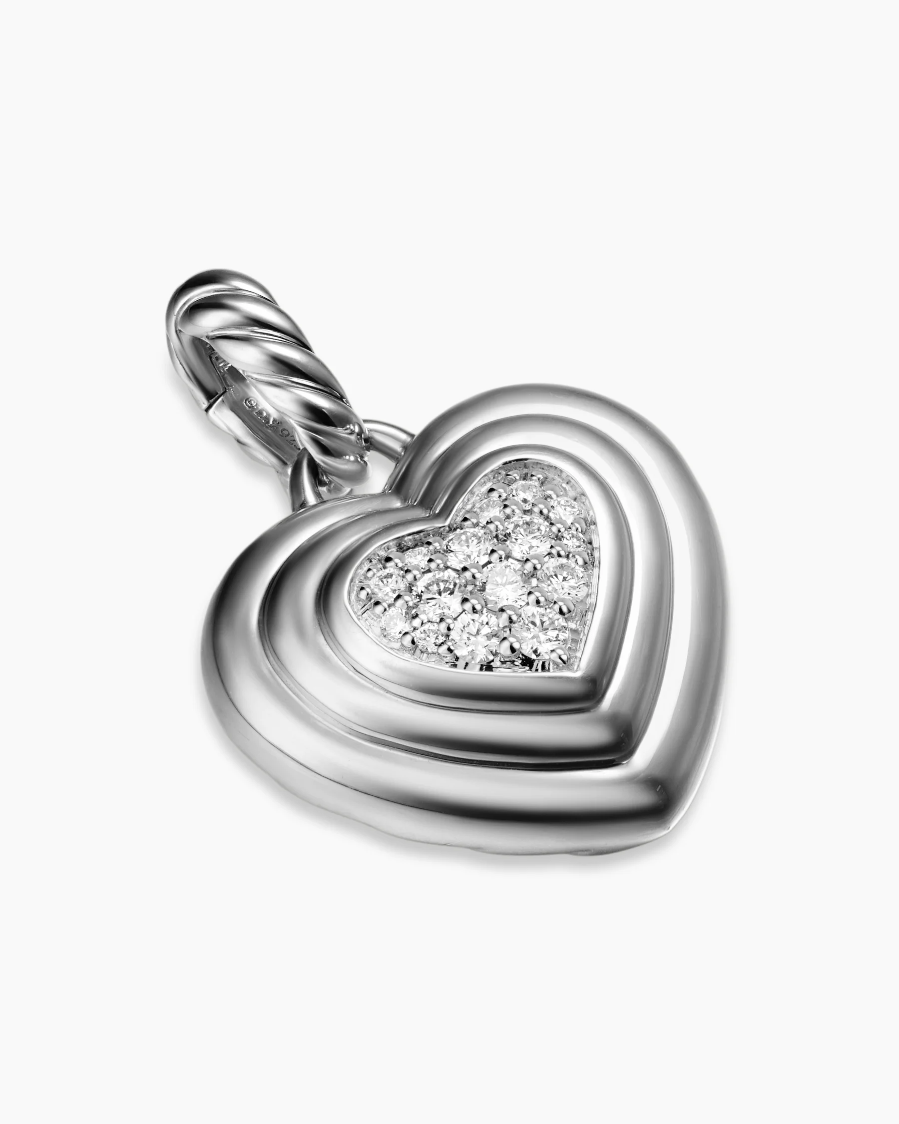 Puffy Heart Amulet in 18K Yellow Gold with Diamonds, 17mm 9 Puffy Heart Amulet in 18K Yellow Gold with Diamonds, 17mm