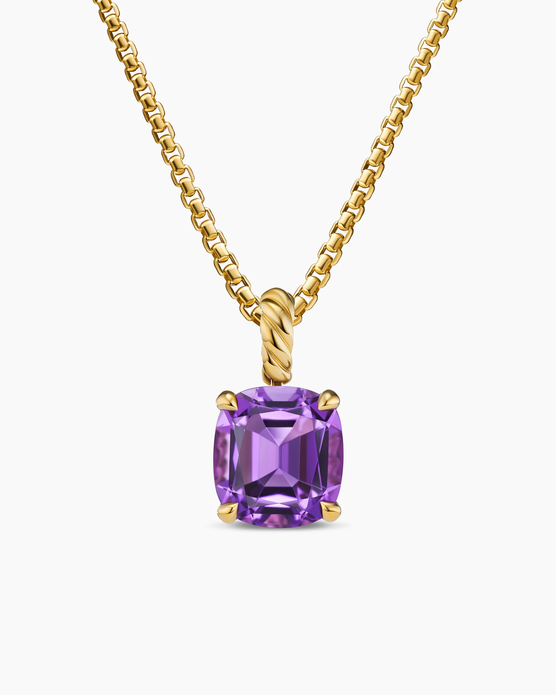Marbella Pendant in 18K Yellow Gold with Amethyst, 12mm 1 Marbella Pendant in 18K Yellow Gold with Amethyst, 12mm