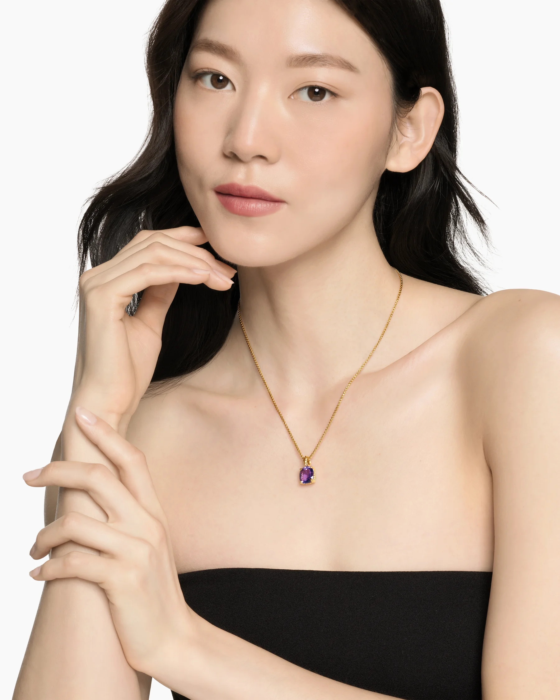 Marbella Pendant in 18K Yellow Gold with Amethyst, 12mm 2 Marbella Pendant in 18K Yellow Gold with Amethyst, 12mm