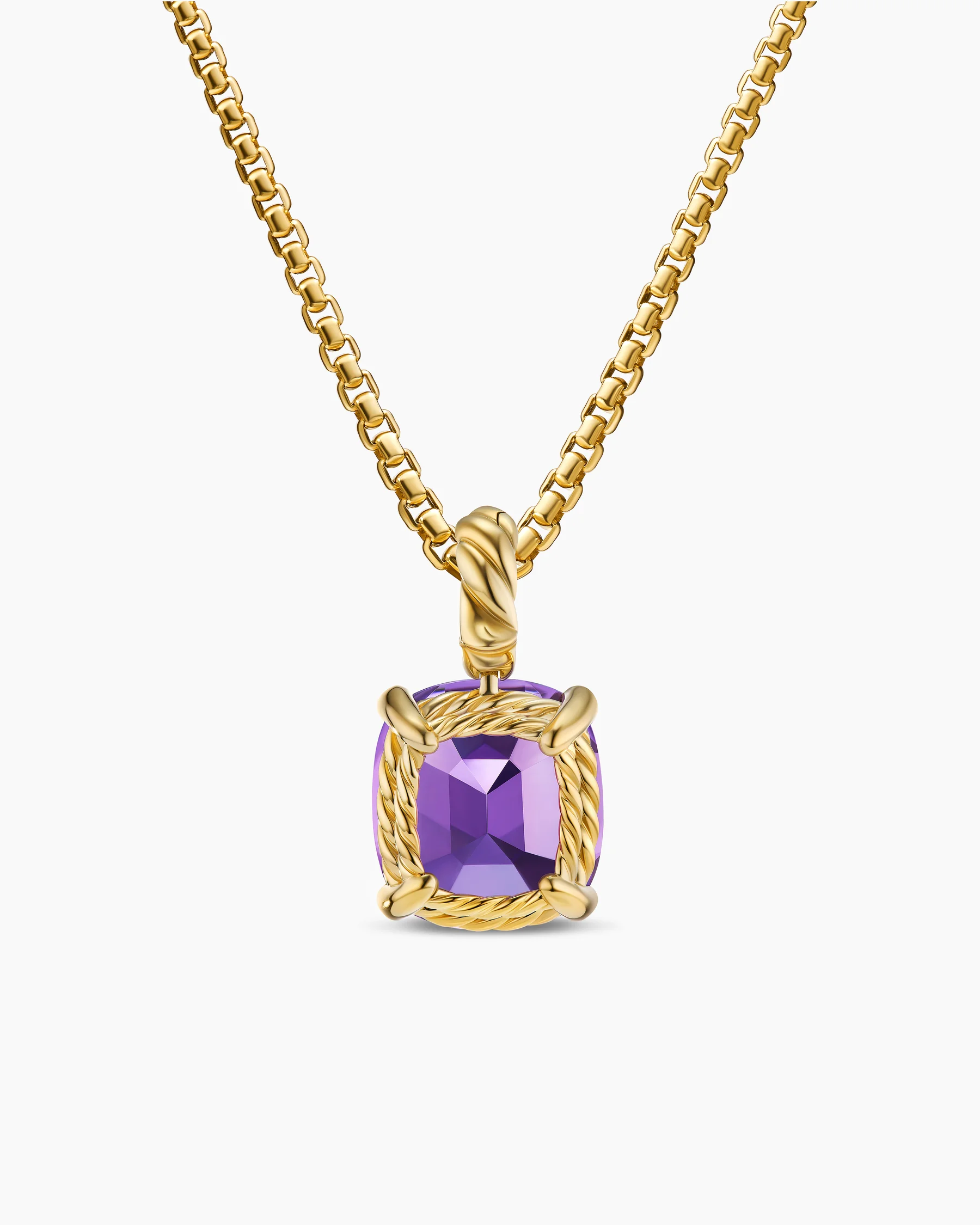 Marbella Pendant in 18K Yellow Gold with Amethyst, 12mm 4 Marbella Pendant in 18K Yellow Gold with Amethyst, 12mm
