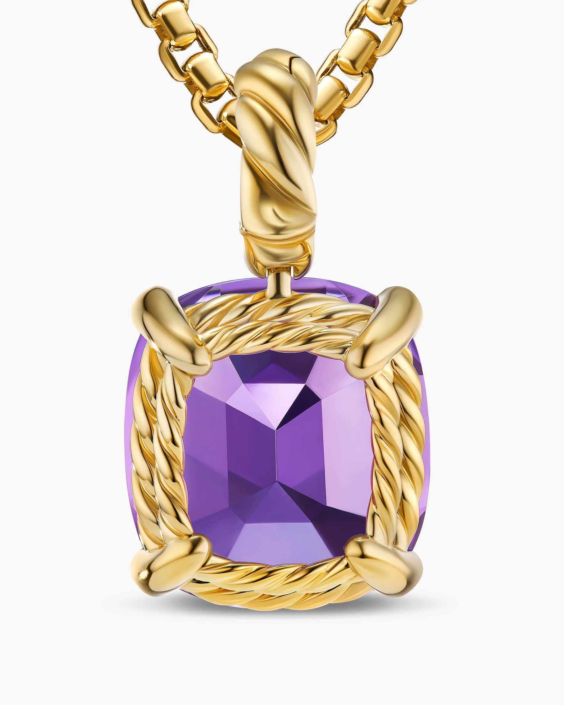 Marbella Pendant in 18K Yellow Gold with Amethyst, 12mm 6 Marbella Pendant in 18K Yellow Gold with Amethyst, 12mm