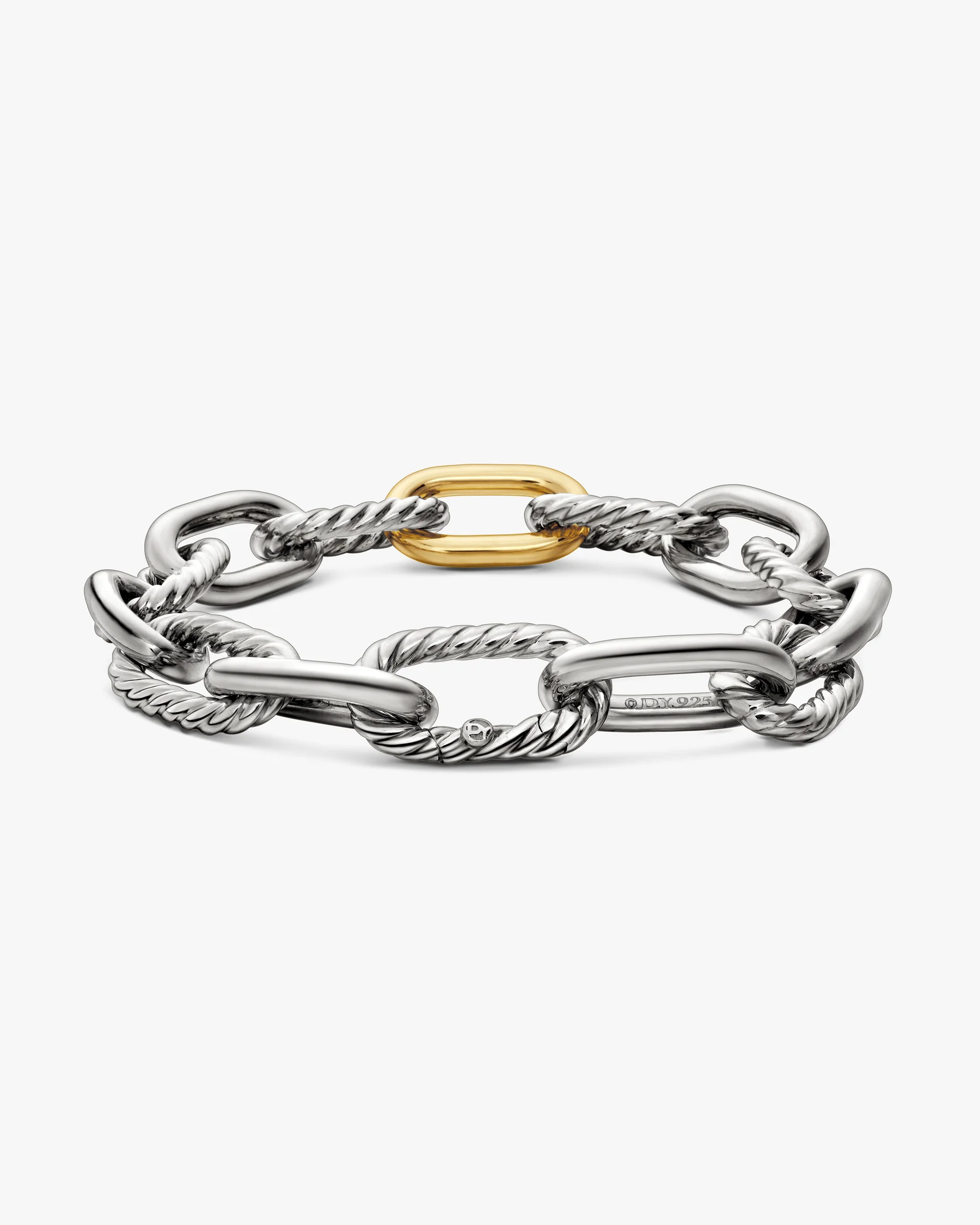 DY Madison® Chain Bracelet in Sterling Silver with 18K Yellow Gold, 11mm 23 DY Madison® Chain Bracelet in Sterling Silver with 18K Yellow Gold, 11mm