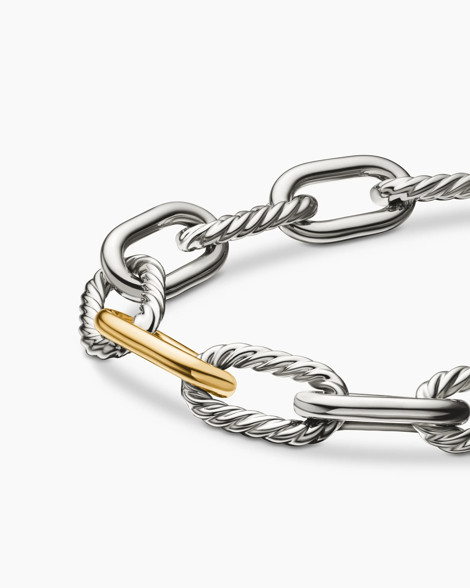 DY Madison® Chain Bracelet in Sterling Silver with 18K Yellow Gold, 11mm 25 DY Madison® Chain Bracelet in Sterling Silver with 18K Yellow Gold, 11mm
