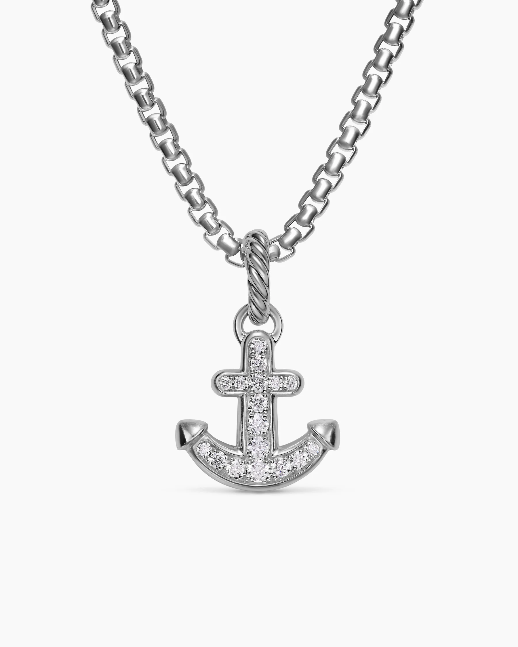 Anchor Amulet in 18K Yellow Gold with Diamonds, 14.5mm