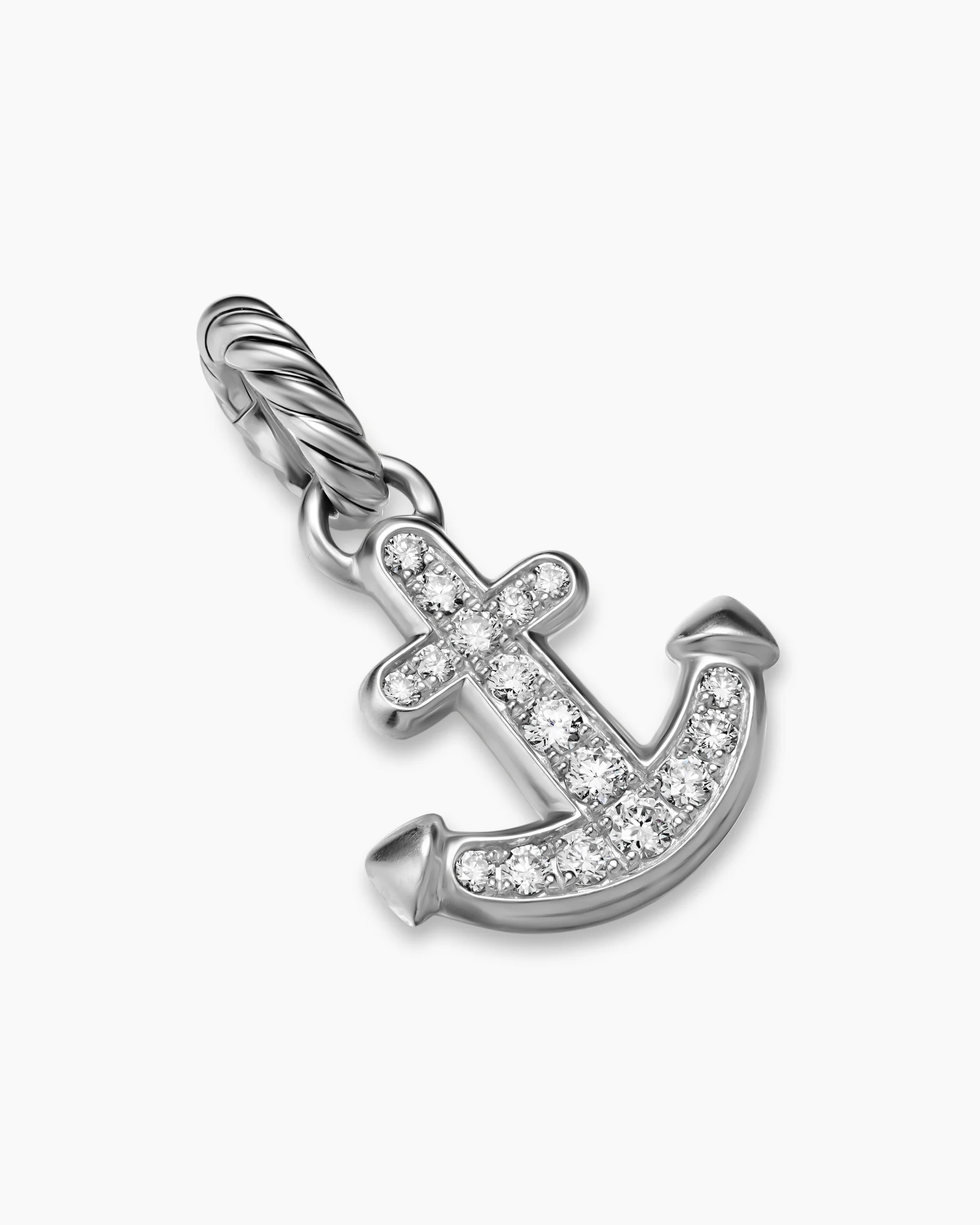 Anchor Amulet in 18K Yellow Gold with Diamonds, 14.5mm