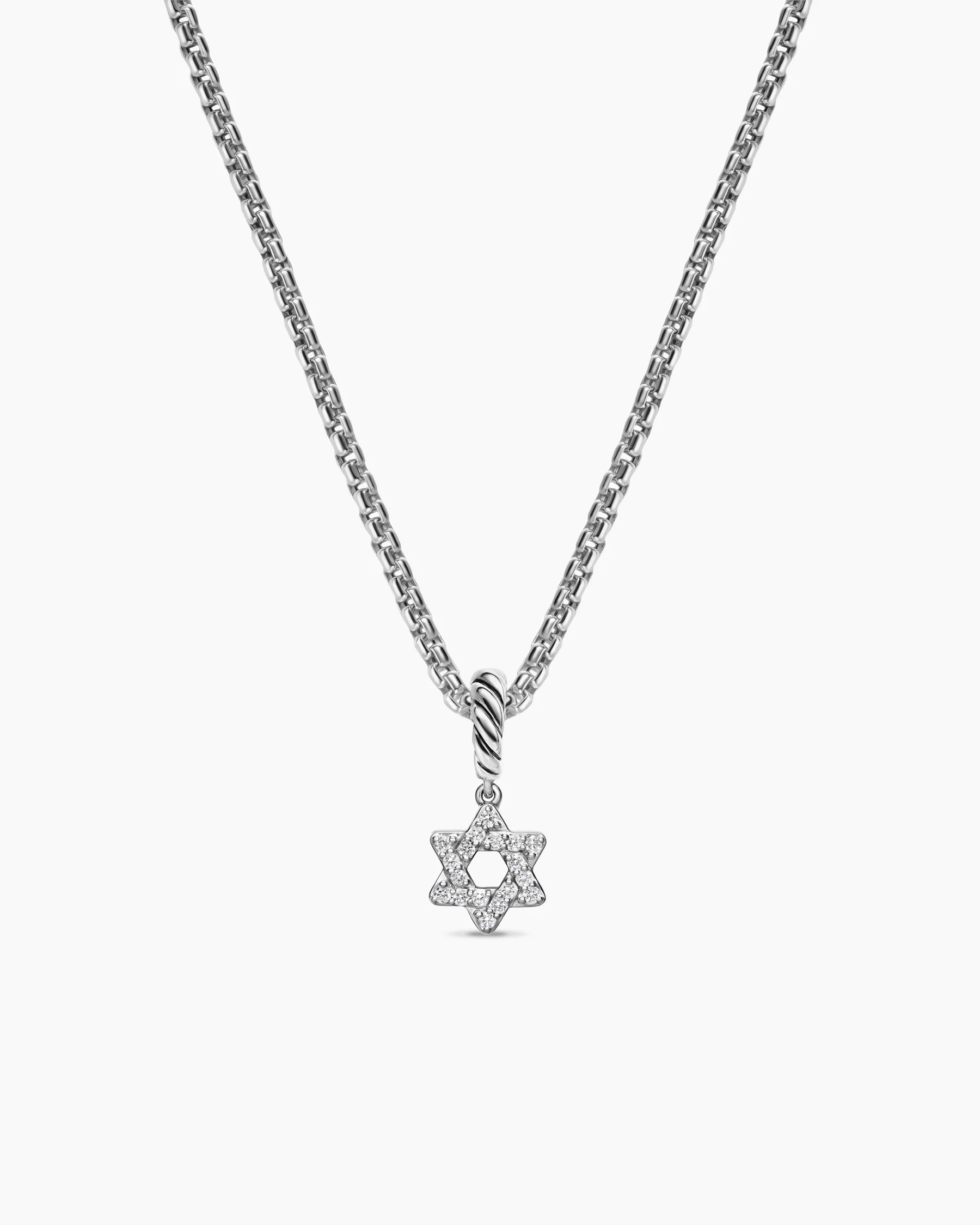 Micro Pavé Star of David Amulet in 18K Yellow Gold with Diamonds, 7.4mm