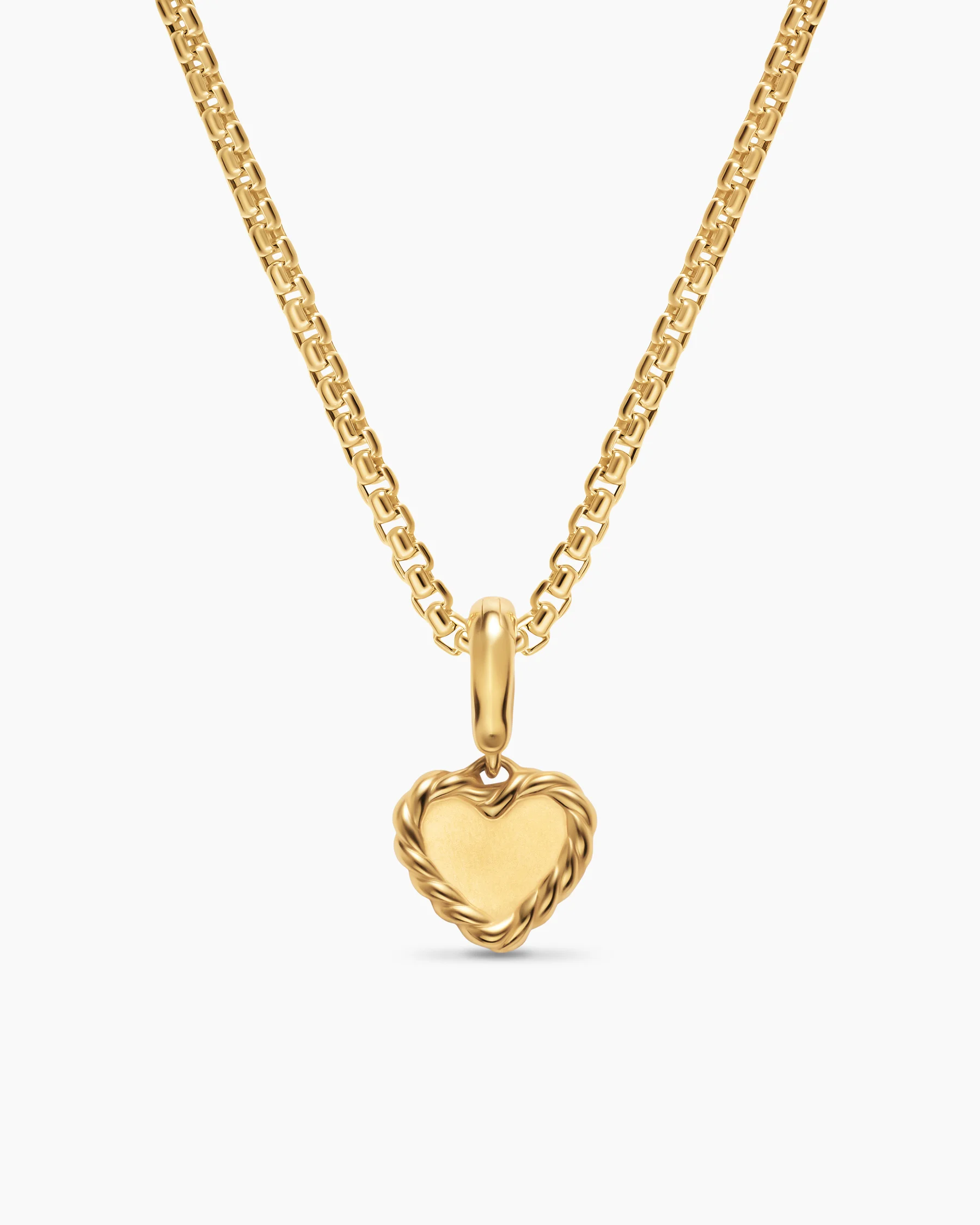 Petite DY Elements® Heart Plate Pendant in 18K Yellow Gold with Pink Sapphires, 8.2mm 4 Petite DY Elements® Heart Plate Pendant in 18K Yellow Gold with Pink Sapphires, 8.2mm