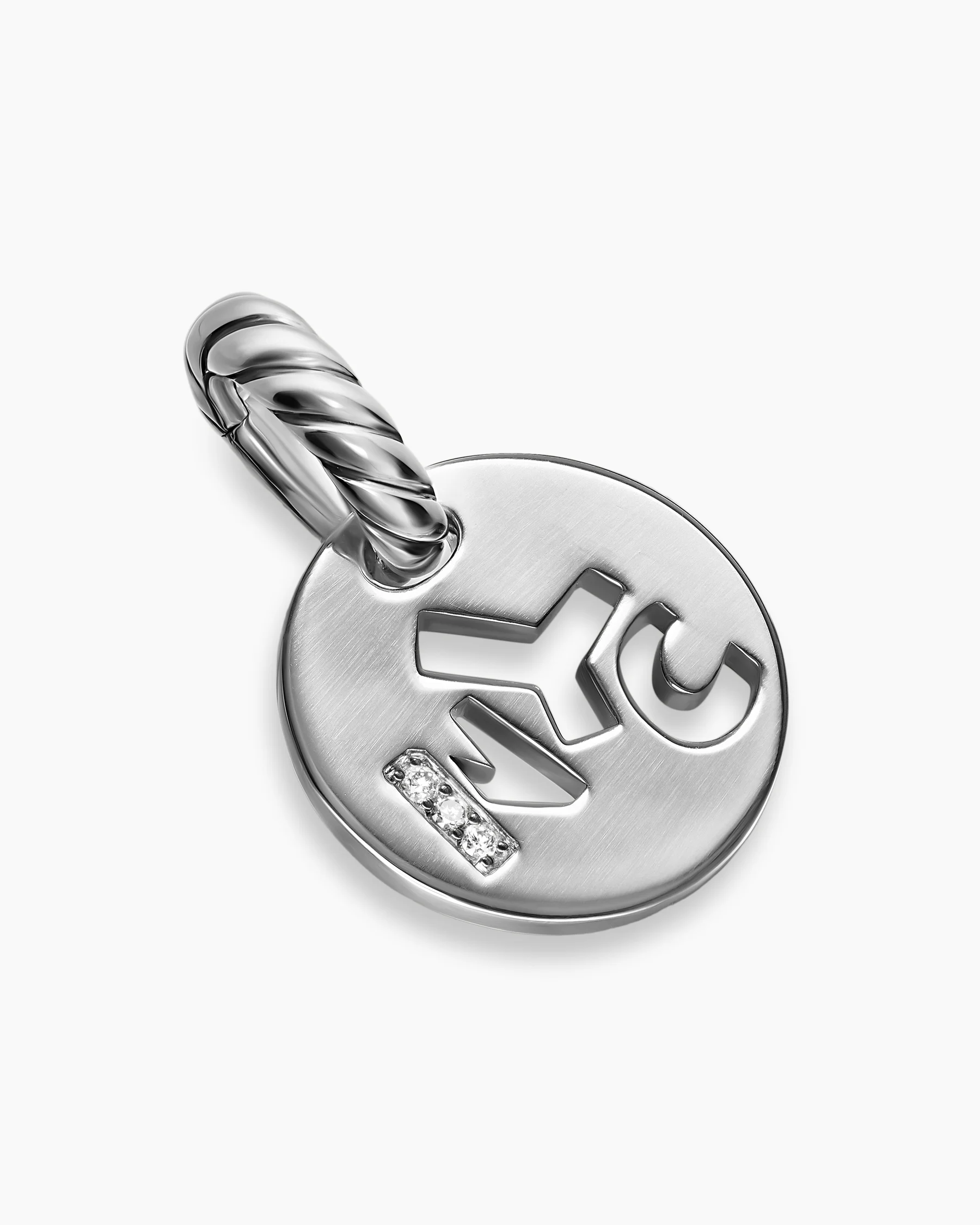 Petite NYC Elements Amulet in Sterling Silver with Diamonds, 12.3mm 2 Petite NYC Elements Amulet in Sterling Silver with Diamonds, 12.3mm