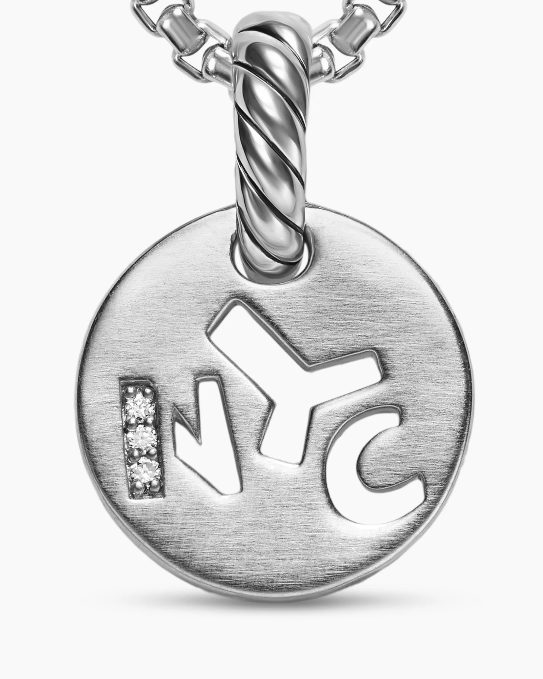 Petite NYC Elements Amulet in Sterling Silver with Diamonds, 12.3mm 4 Petite NYC Elements Amulet in Sterling Silver with Diamonds, 12.3mm