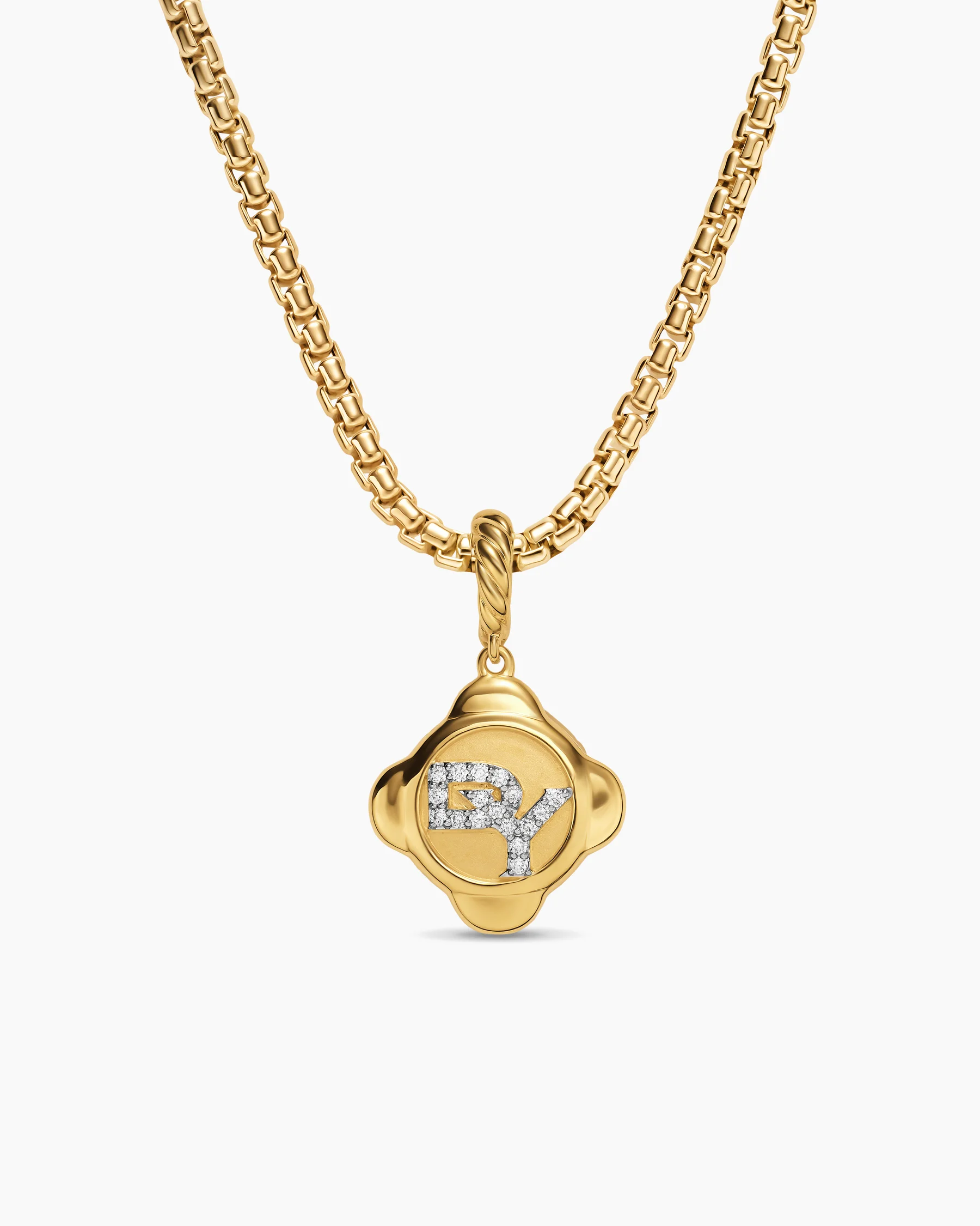 Cable Collectibles® DY Logo Amulet in Sterling Silver with Diamonds, 13.7mm 5 Cable Collectibles® DY Logo Amulet in Sterling Silver with Diamonds, 13.7mm