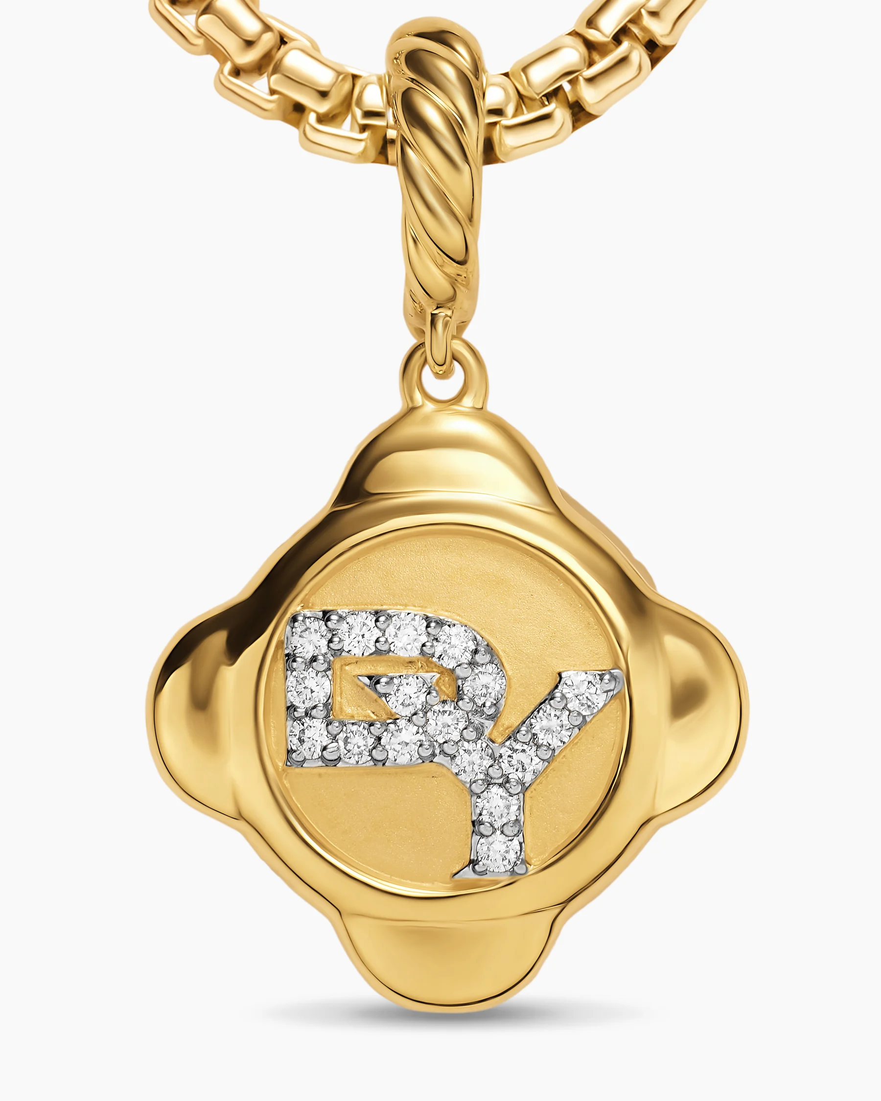 Cable Collectibles® DY Logo Amulet in Sterling Silver with Diamonds, 13.7mm 9 Cable Collectibles® DY Logo Amulet in Sterling Silver with Diamonds, 13.7mm