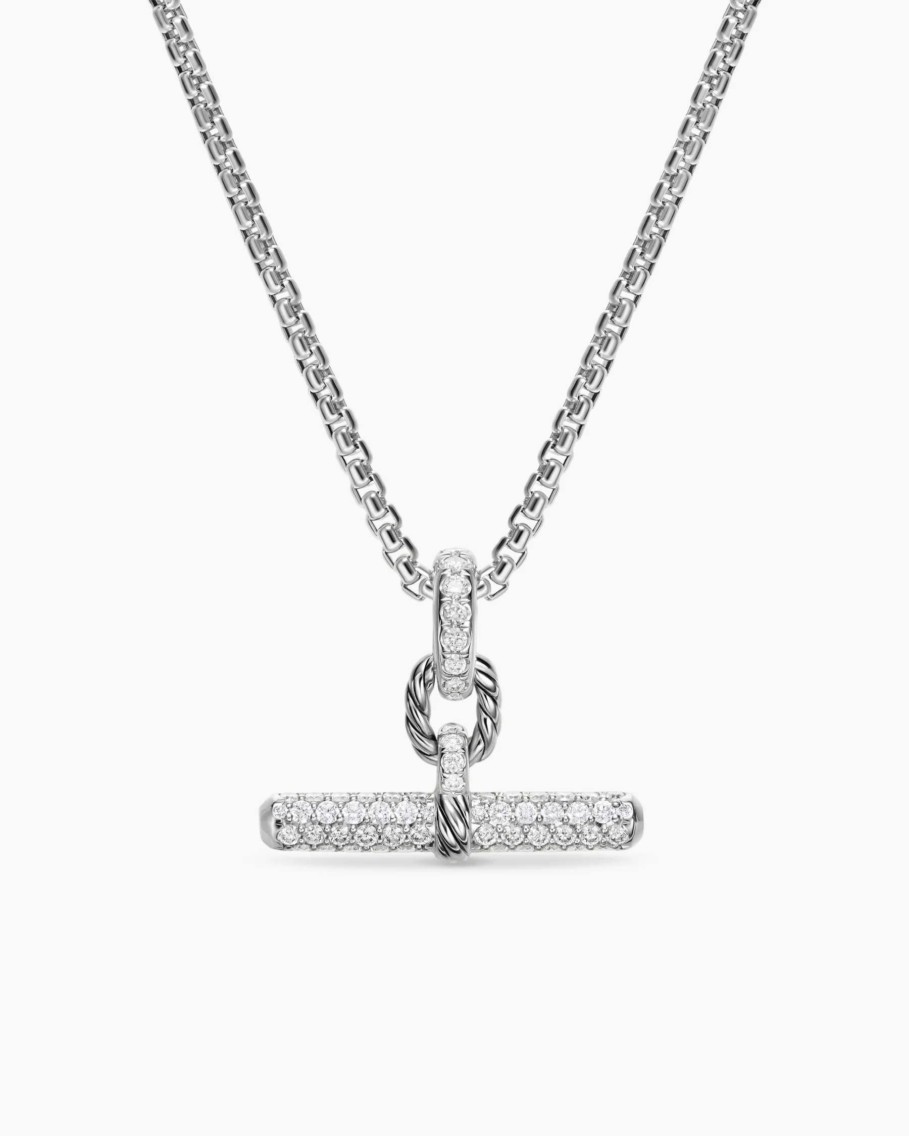 DY Madison® Toggle Pendant in Sterling Silver with Diamonds, 20.2mm