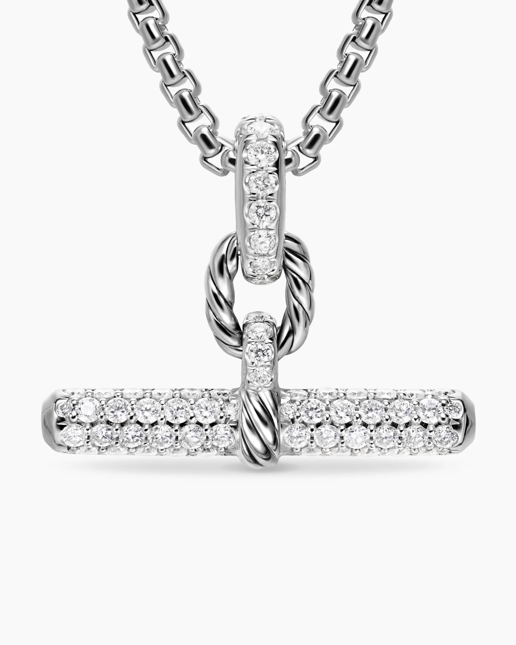 DY Madison® Toggle Pendant in Sterling Silver with Diamonds, 20.2mm 5 DY Madison® Toggle Pendant in Sterling Silver with Diamonds, 20.2mm