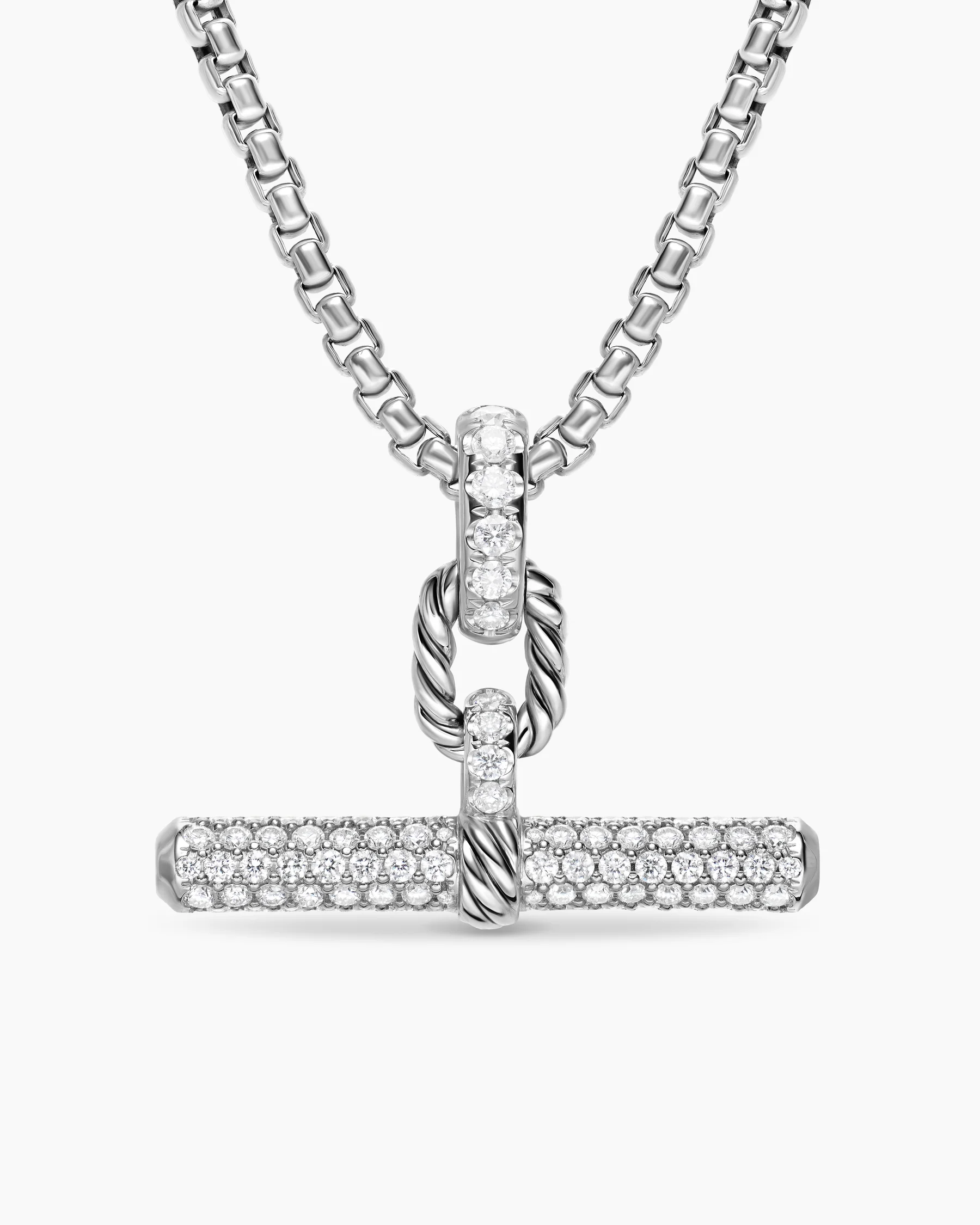 DY Madison® Toggle Pendant in 18K Yellow Gold with Diamonds, 29mm